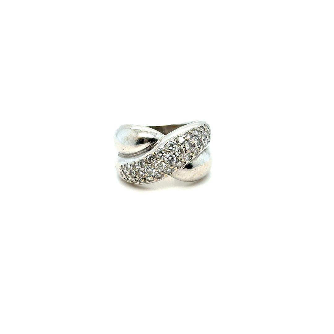 Bague Or Blanc et Diamants Occasion Seconde Main Bijou Femme