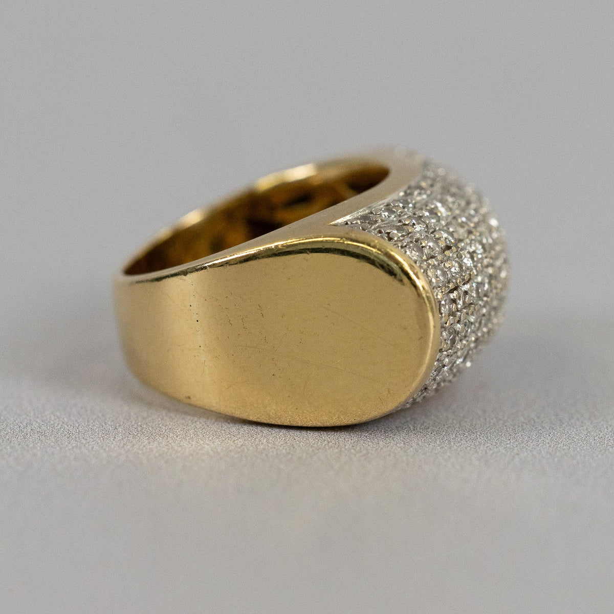 Bague or jaune 18 Carats pavage diamants