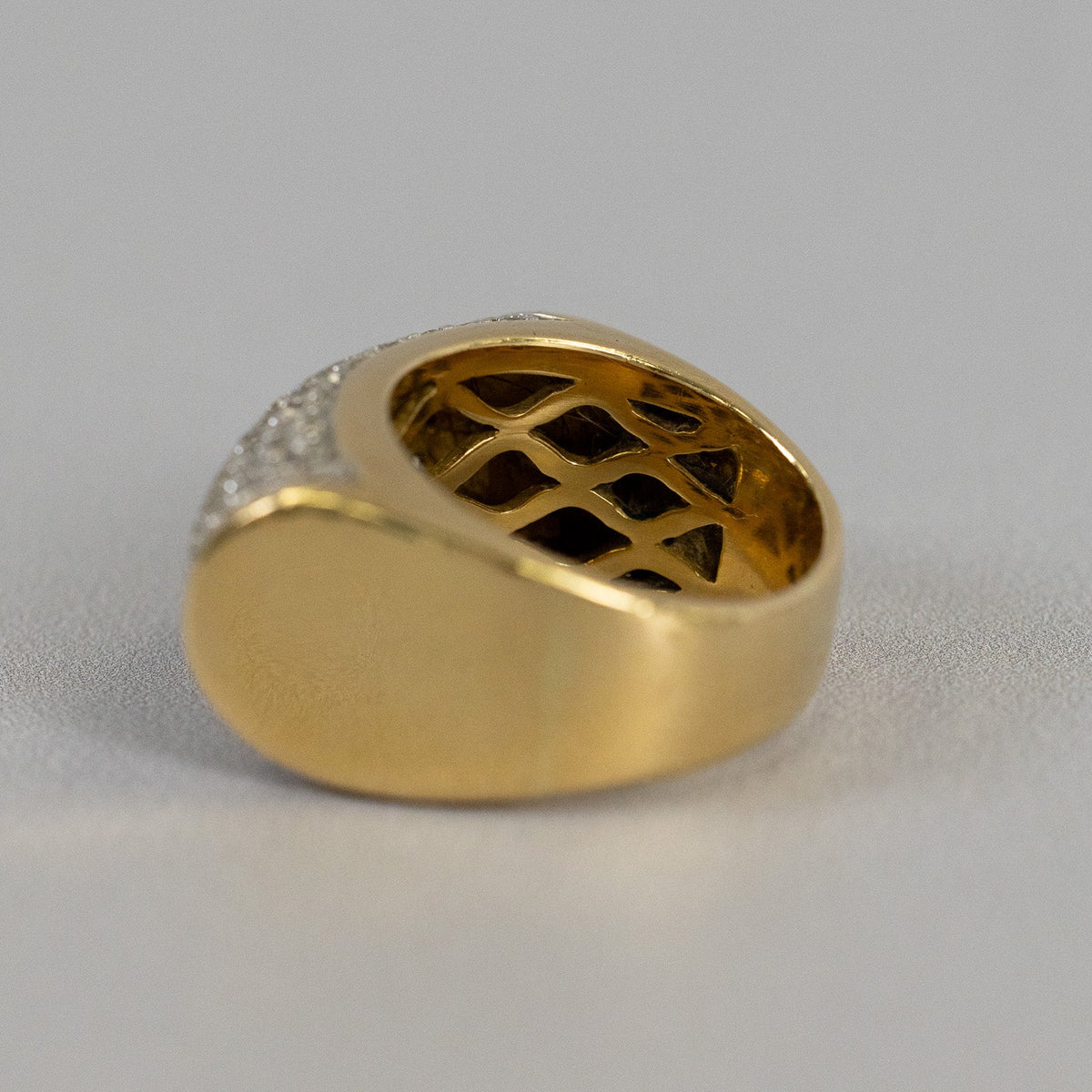 Bague or jaune 18K & pavage diamants 