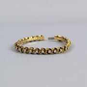 Bracelet ligne vintage en or jaune 18 carats serti de diamants 
