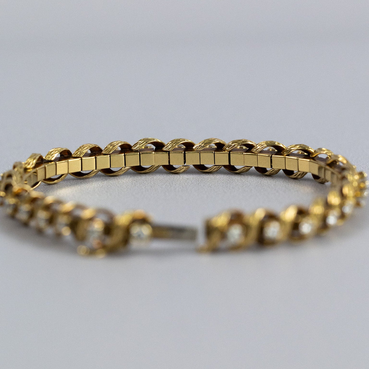 Bracelet ligne or & diamants vintage