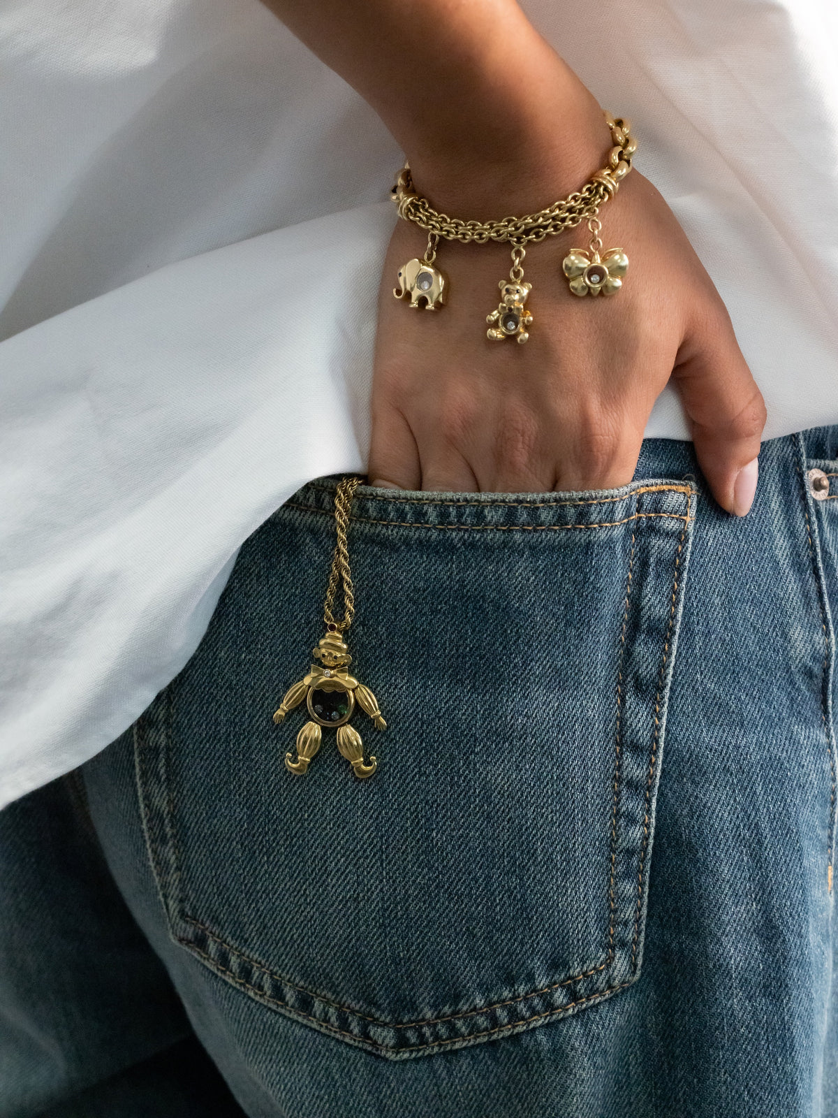 Bracelet Chopard Happy Diamonds Or Jaune Charms Diamants