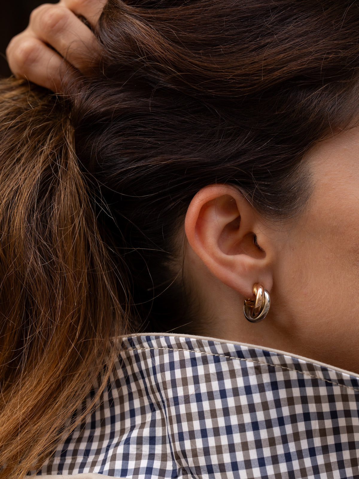 Cartier Trinity Hoop Earrings, Three-Gold