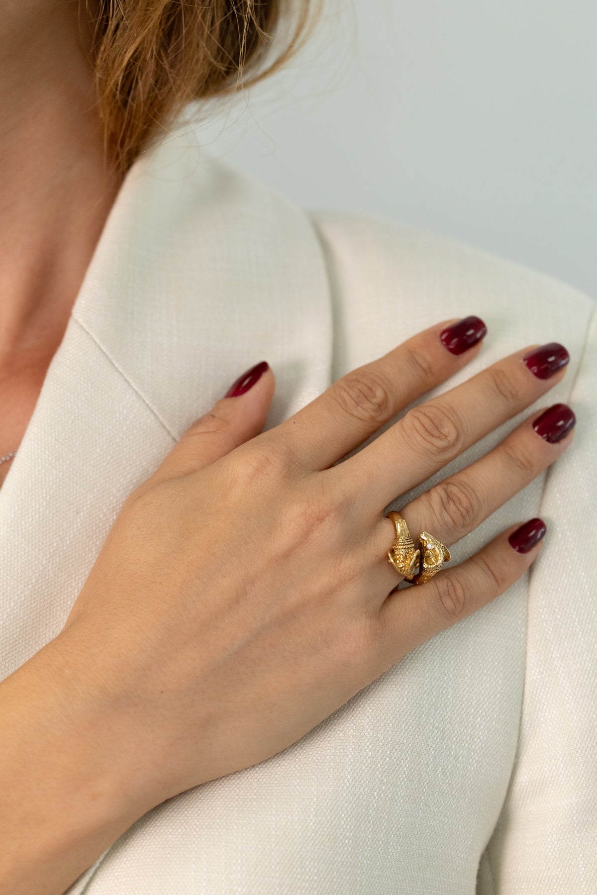 Vintage Yellow Gold Ram's Head Ring