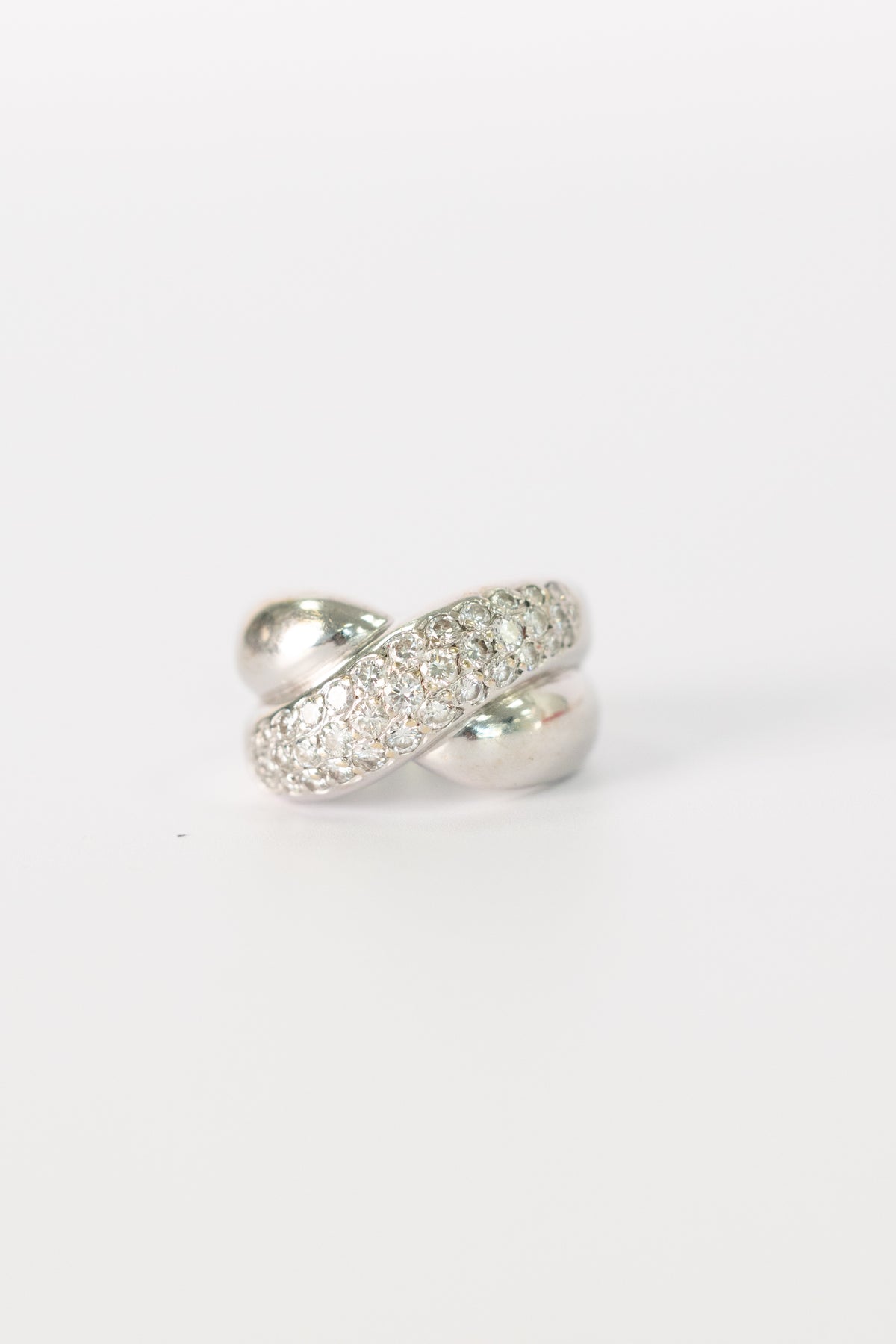 Bague Vintage En Or Blanc Et Diamants