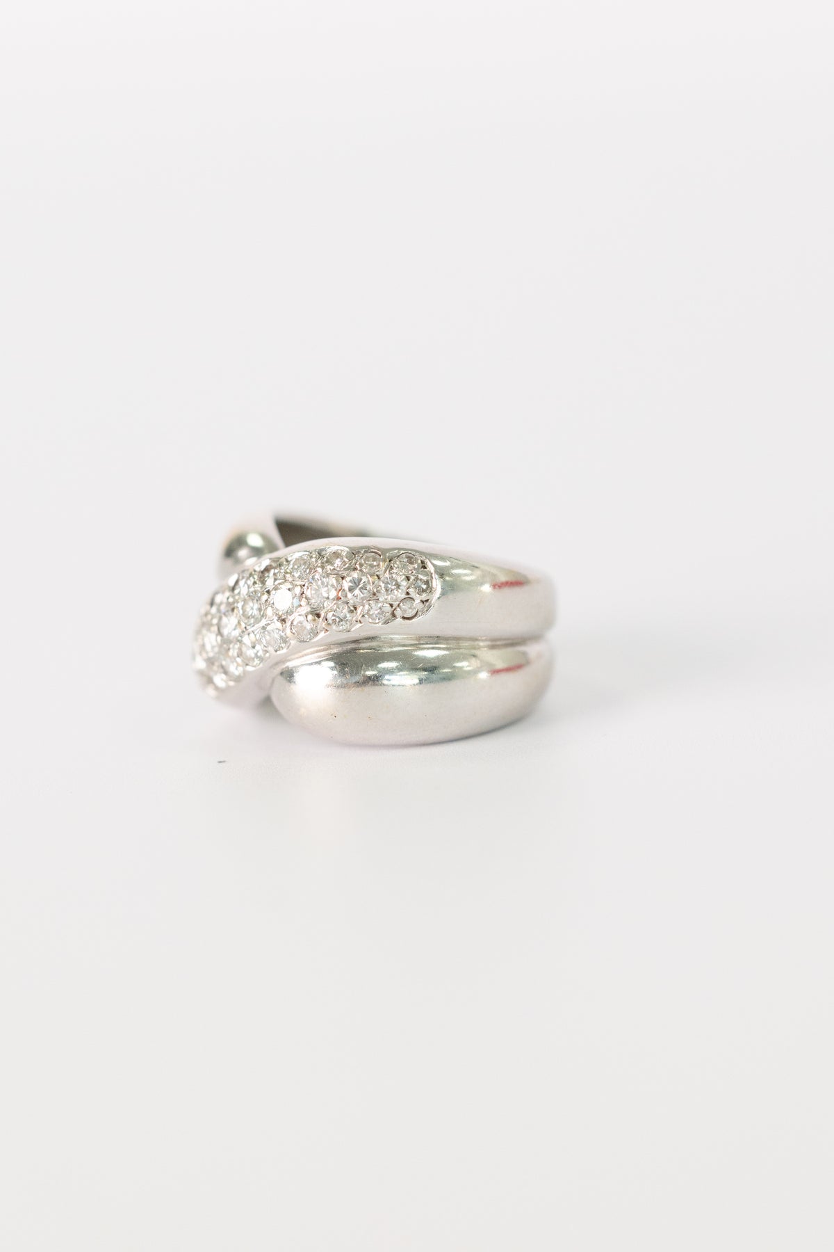 Bague Vintage En Or Blanc Et Diamants