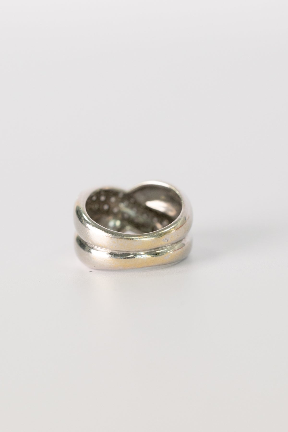 Bague Vintage En Or Blanc Et Diamants