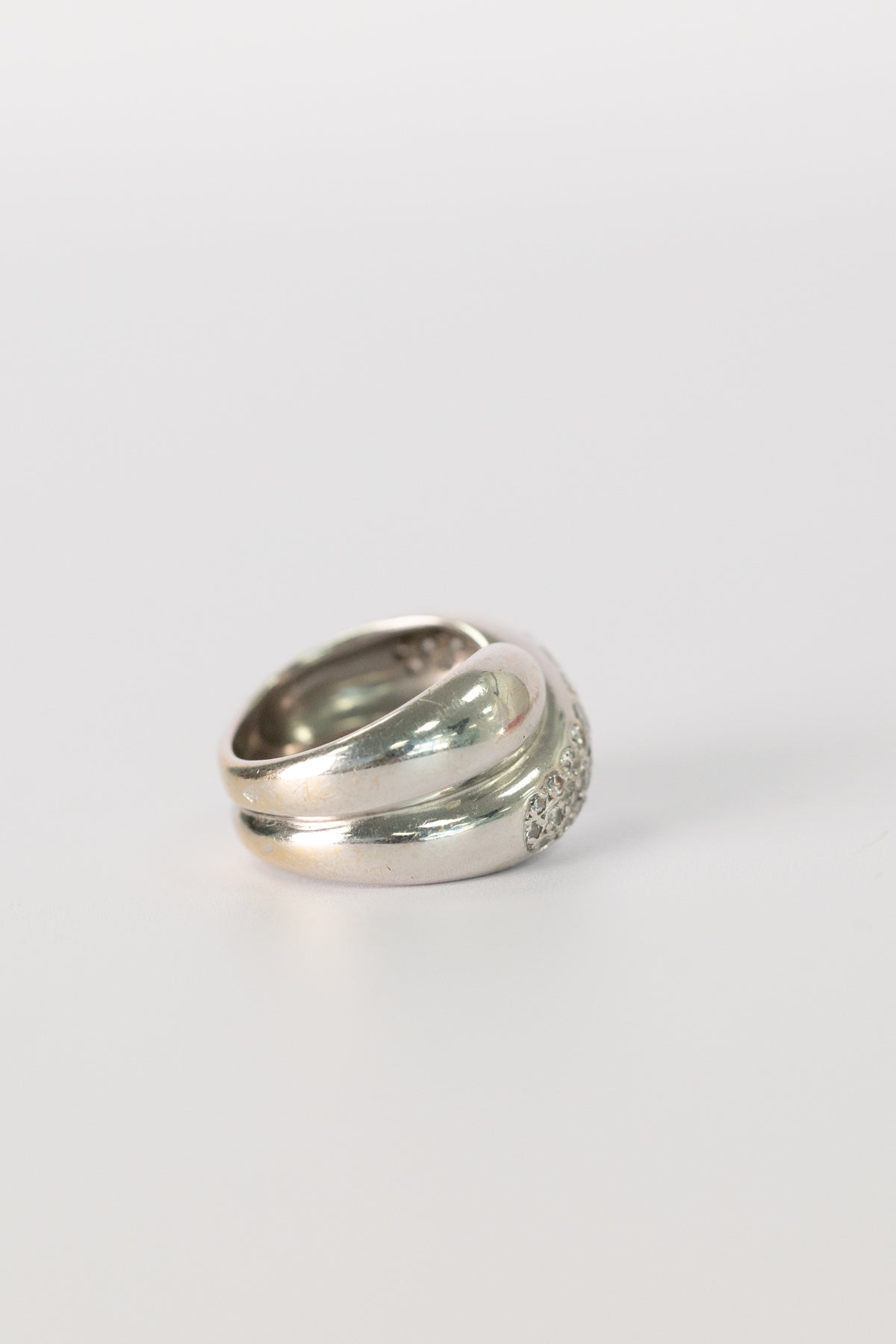 Bague Vintage En Or Blanc Et Diamants