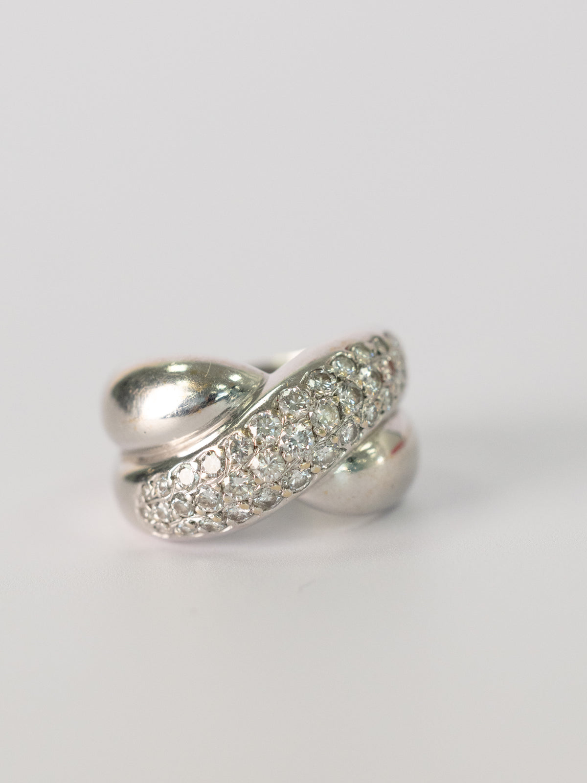Bague Vintage En Or Blanc Et Diamants