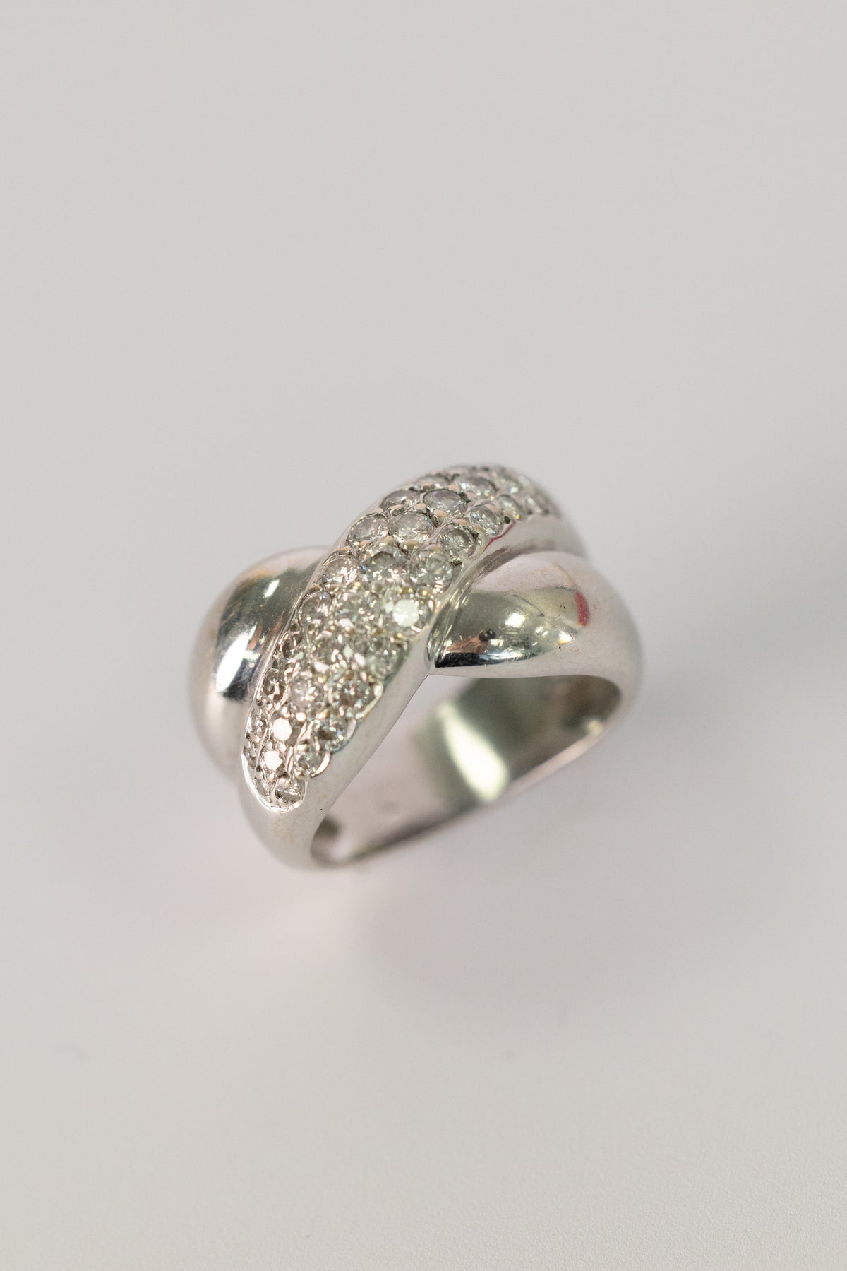 Bague Vintage En Or Blanc Et Diamants