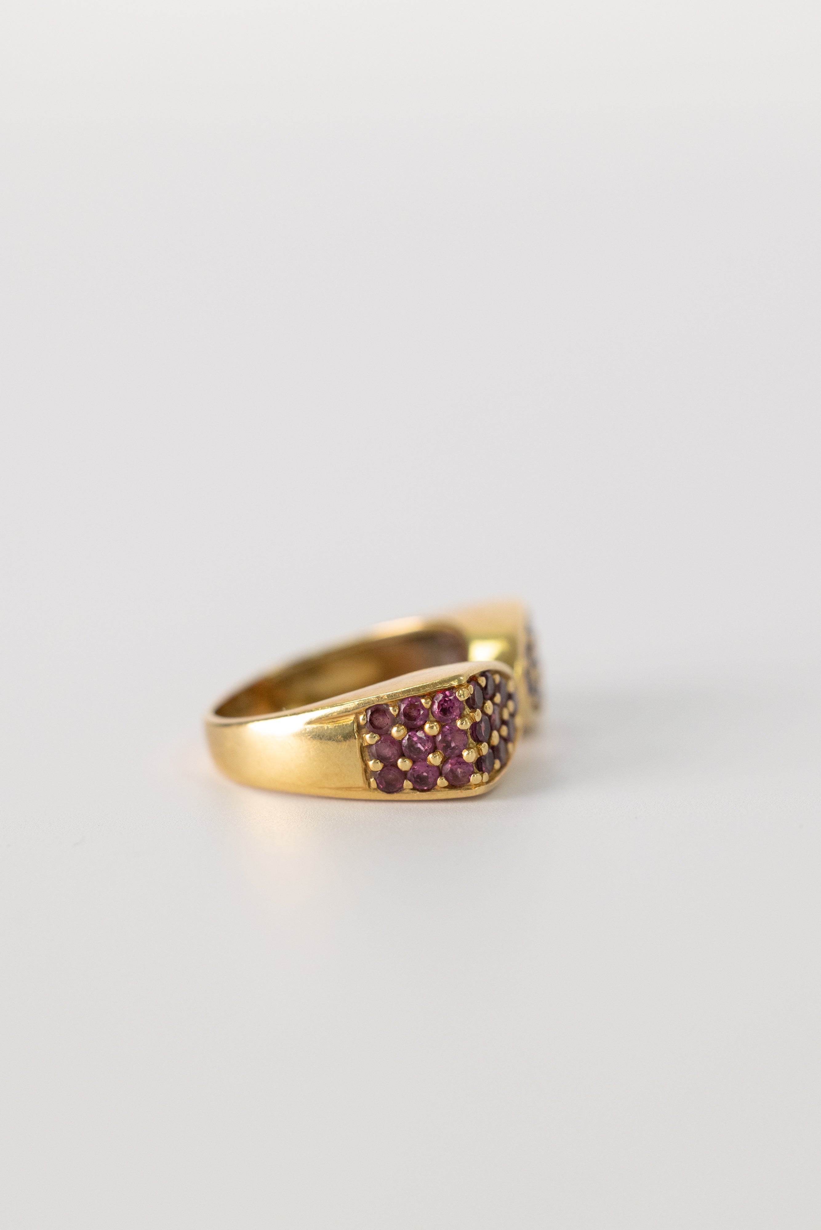 Bague Vintage En Or Jaune Et Améthystes