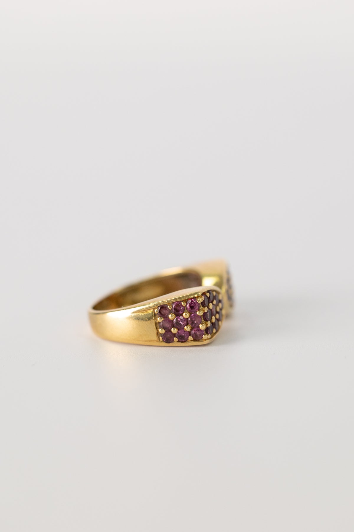 Bague Vintage En Or Jaune Et Améthystes
