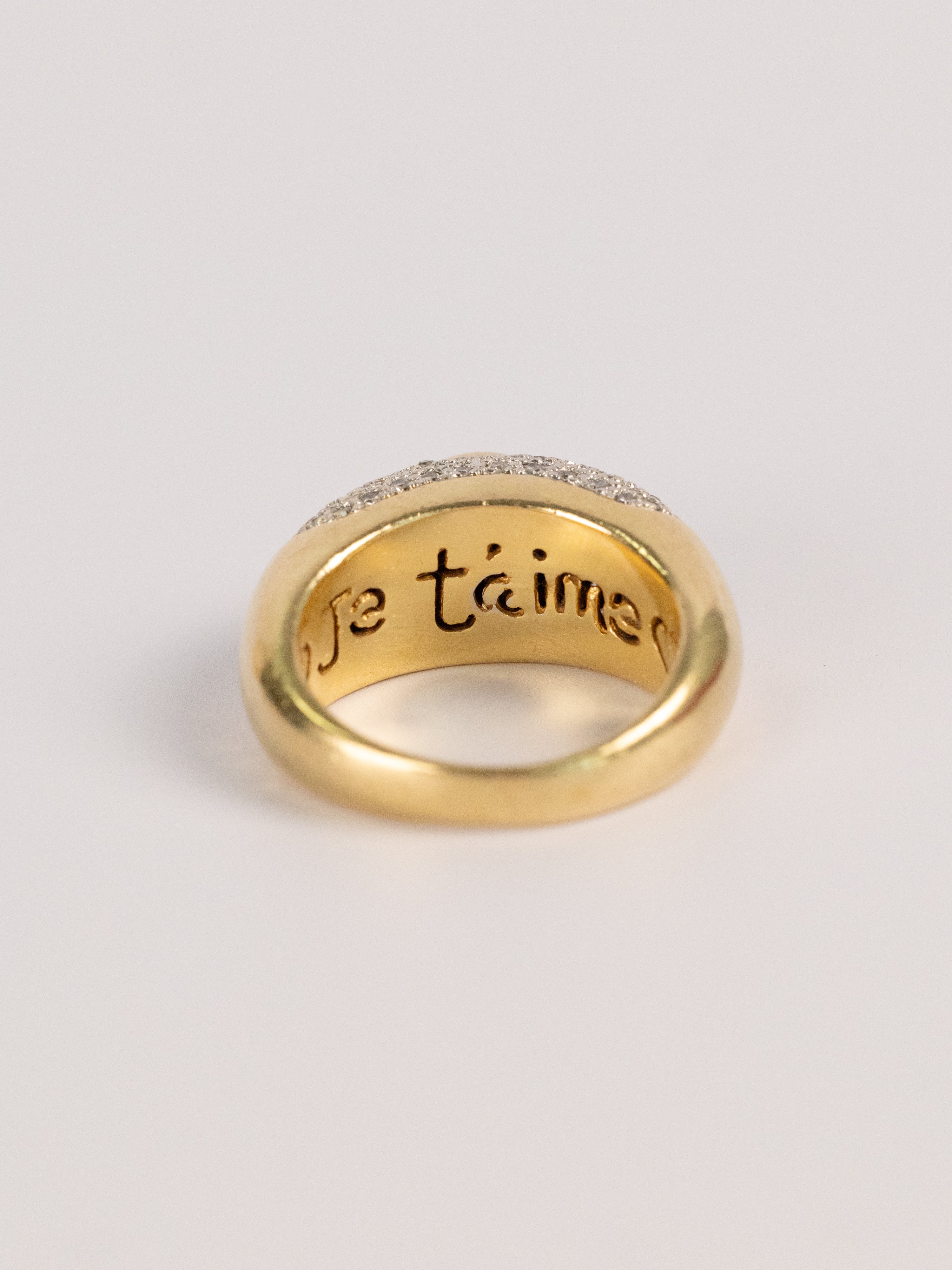 Bague Vintage En Or Jaune, Saphir Et Diamants