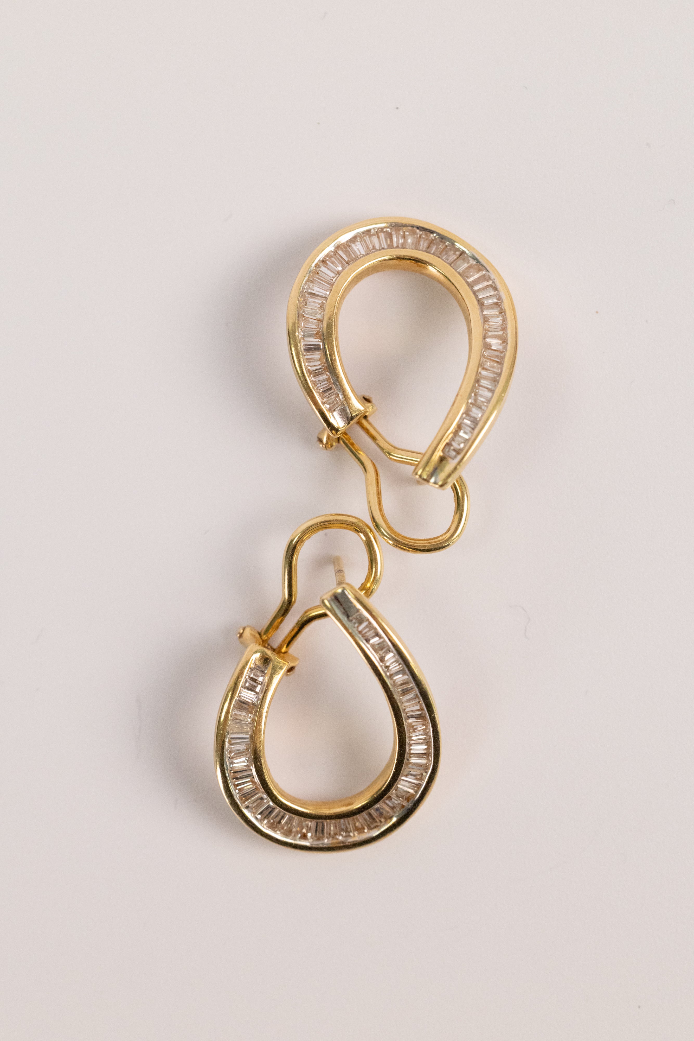 Boucles D'oreilles Vintage En Or Jaune Et Diamants