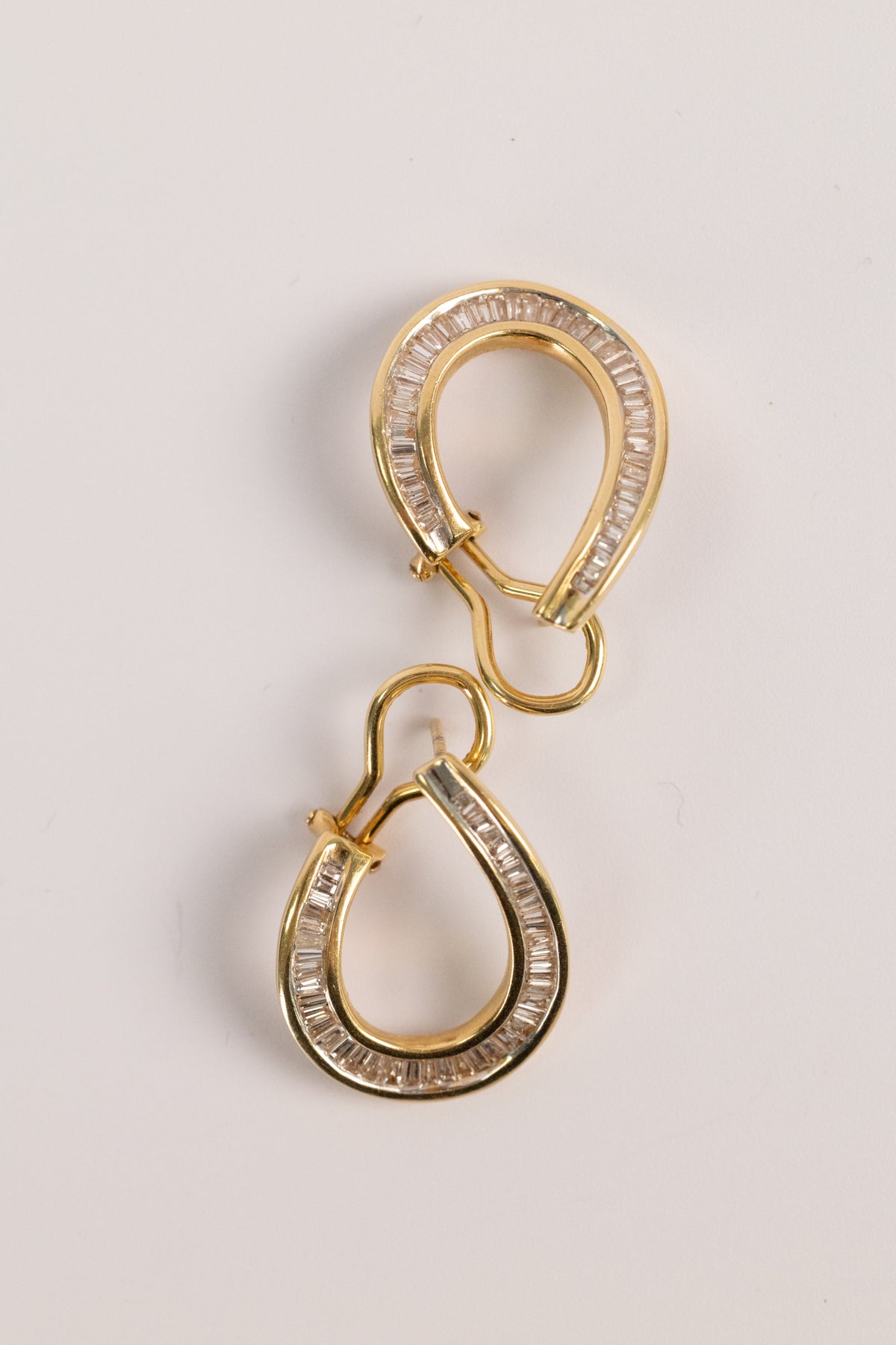 Boucles D'oreilles Vintage En Or Jaune Et Diamants