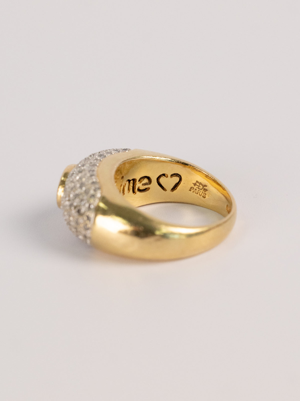 Bague Vintage En Or Jaune, Saphir Et Diamants