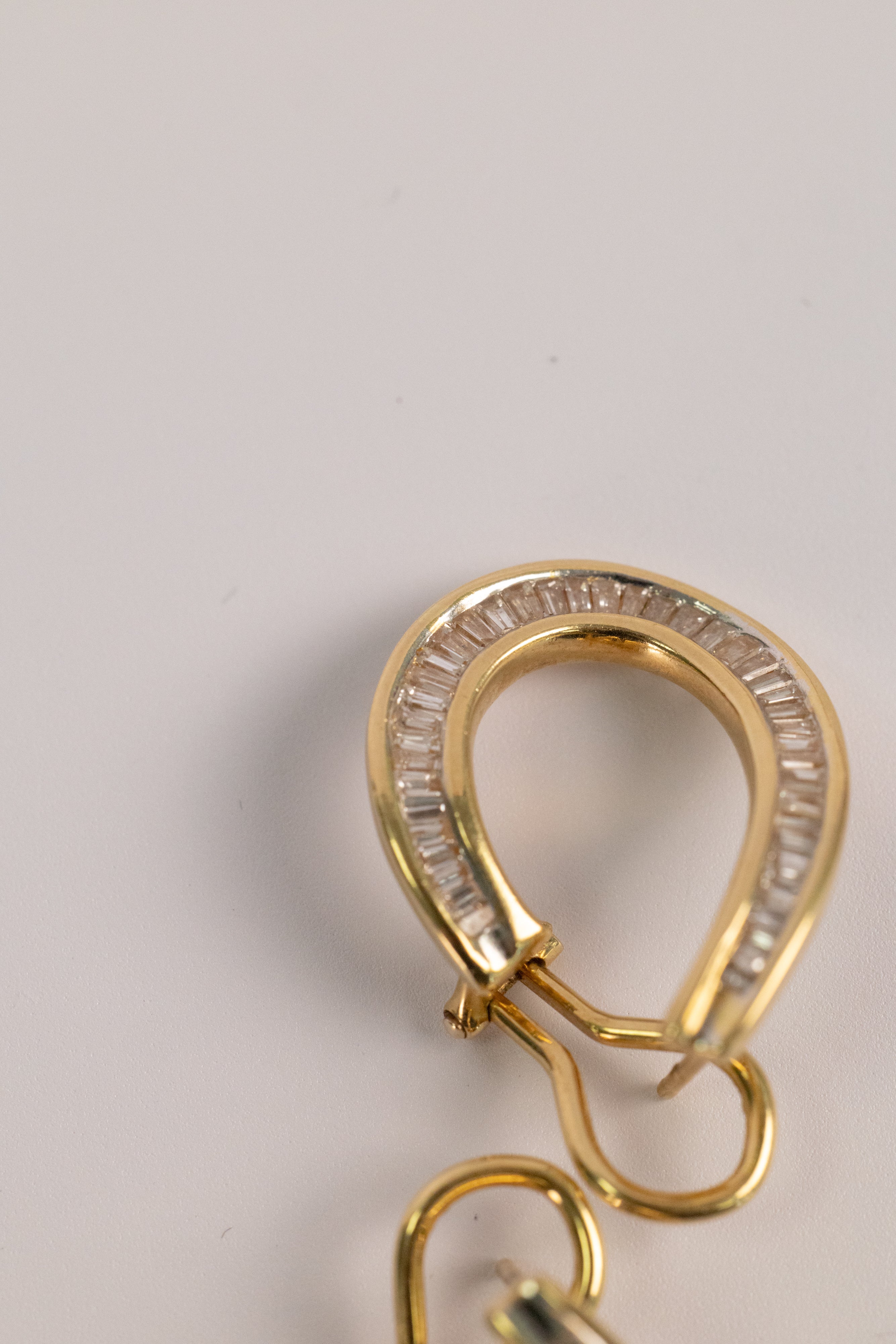Boucles D'oreilles Vintage En Or Jaune Et Diamants