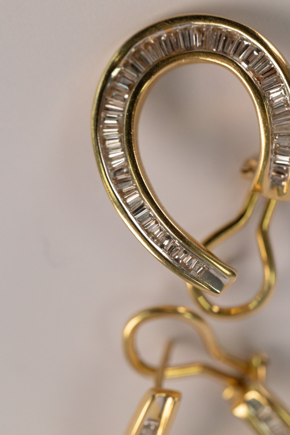 Boucles D'oreilles Vintage En Or Jaune Et Diamants