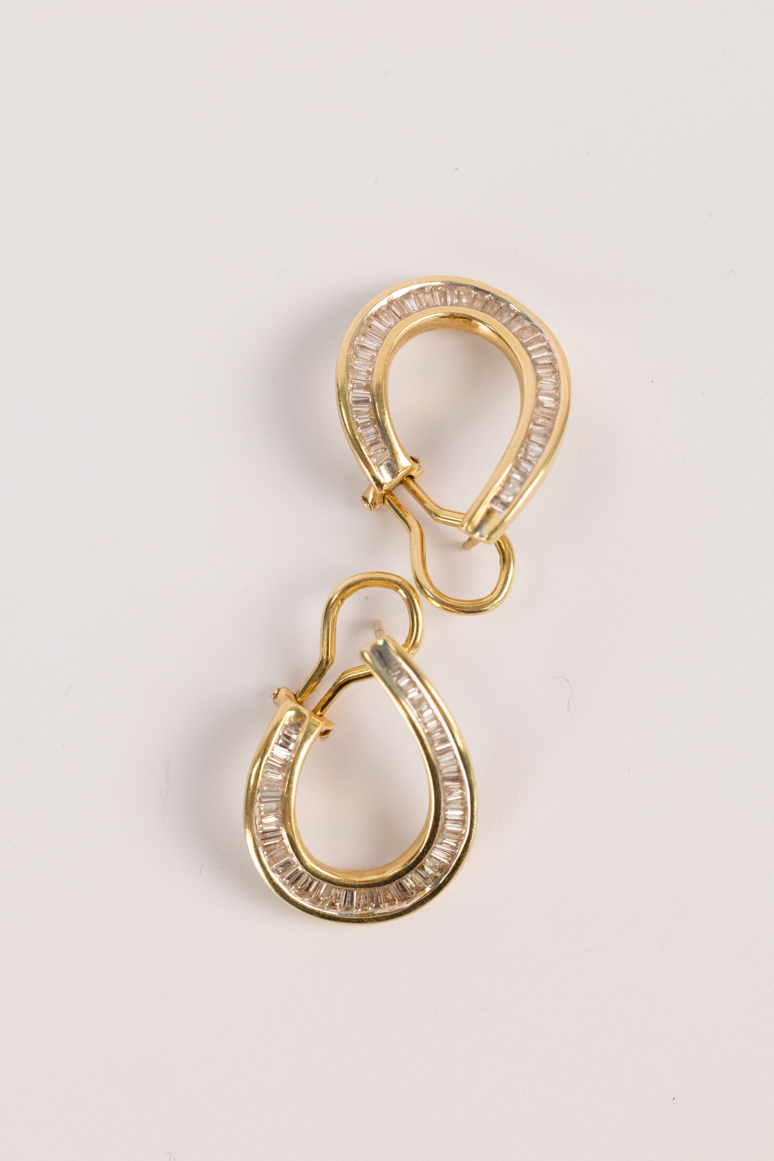Boucles D'oreilles Vintage En Or Jaune Et Diamants