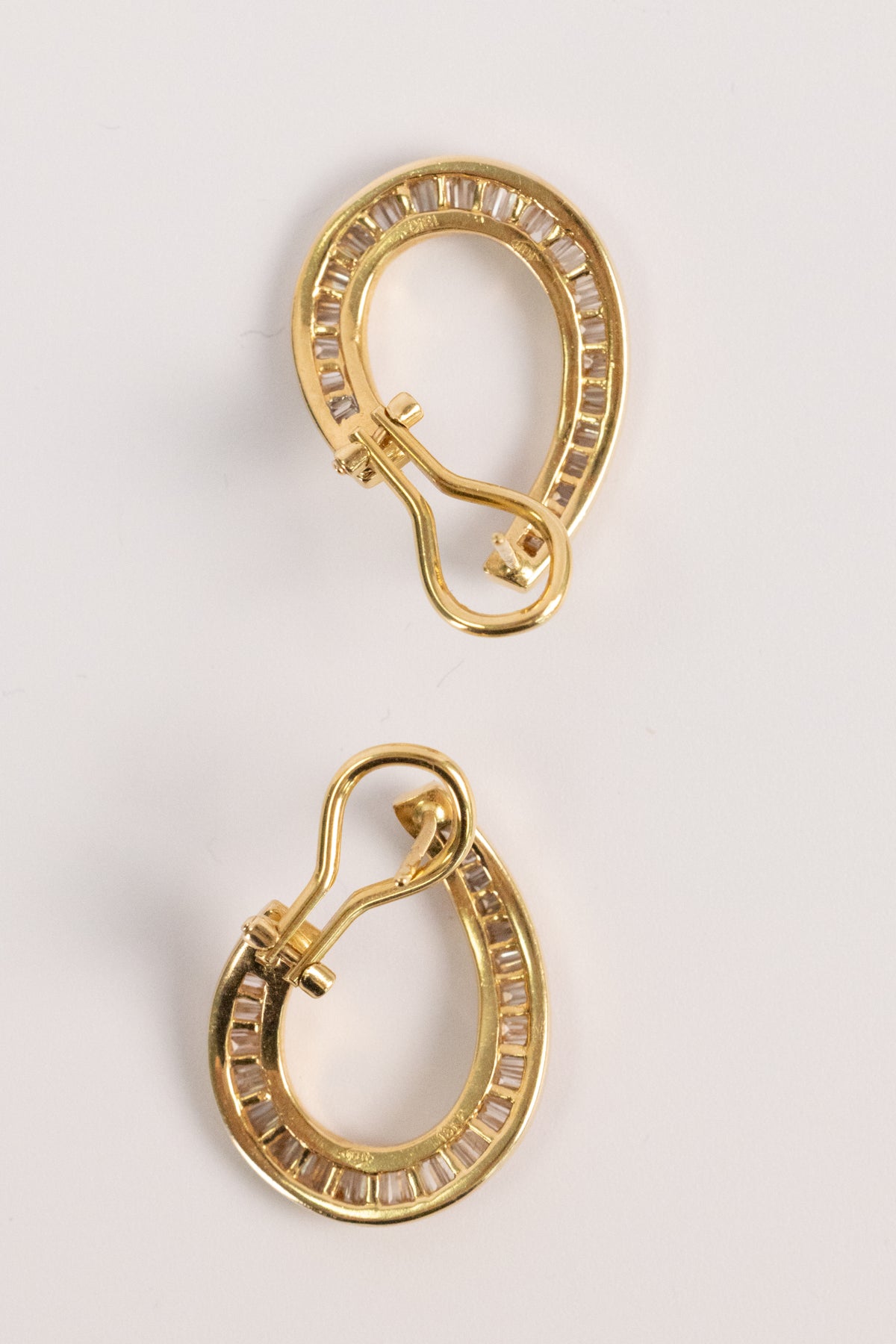 Boucles D'oreilles Vintage En Or Jaune Et Diamants