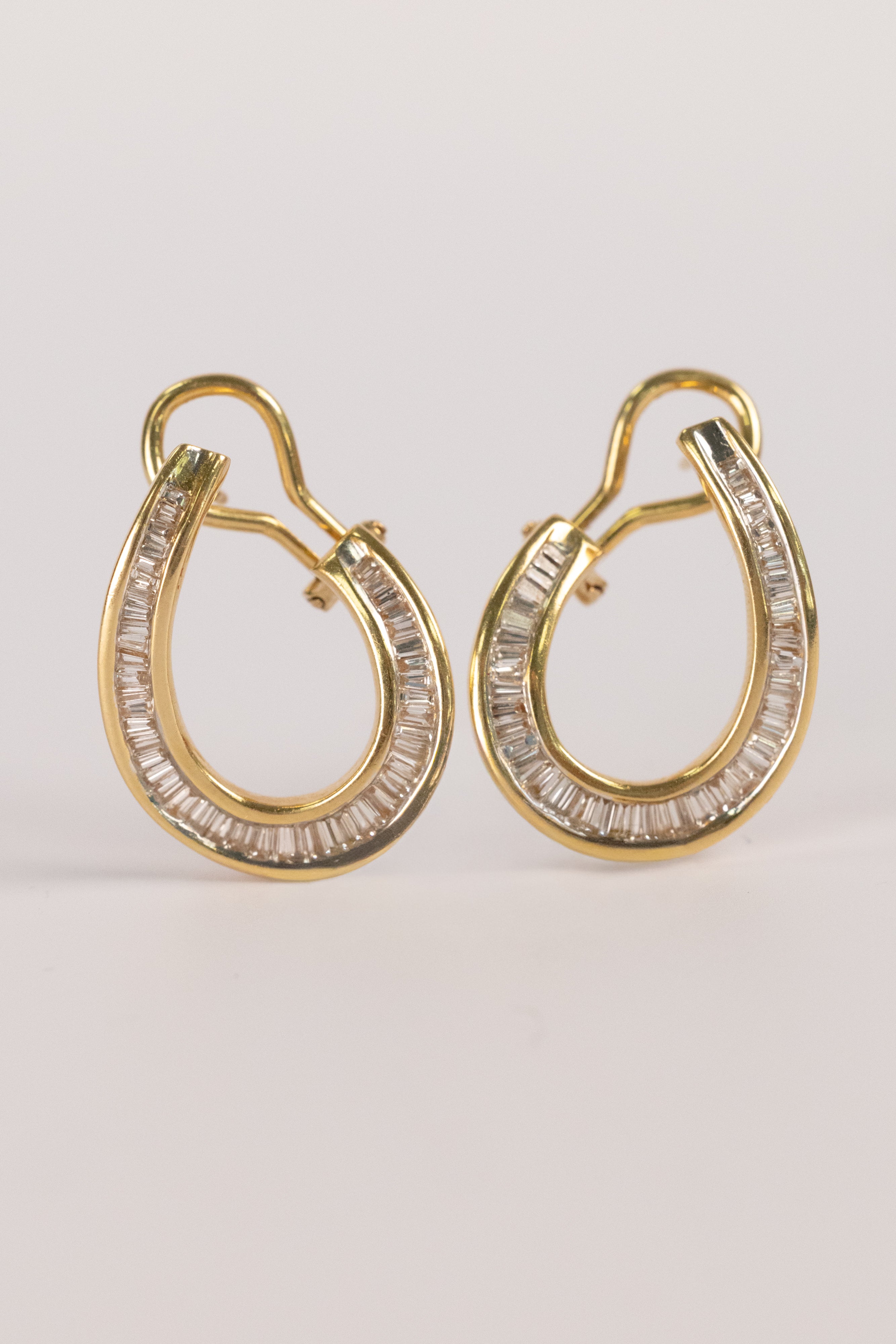 Boucles D'oreilles Vintage En Or Jaune Et Diamants