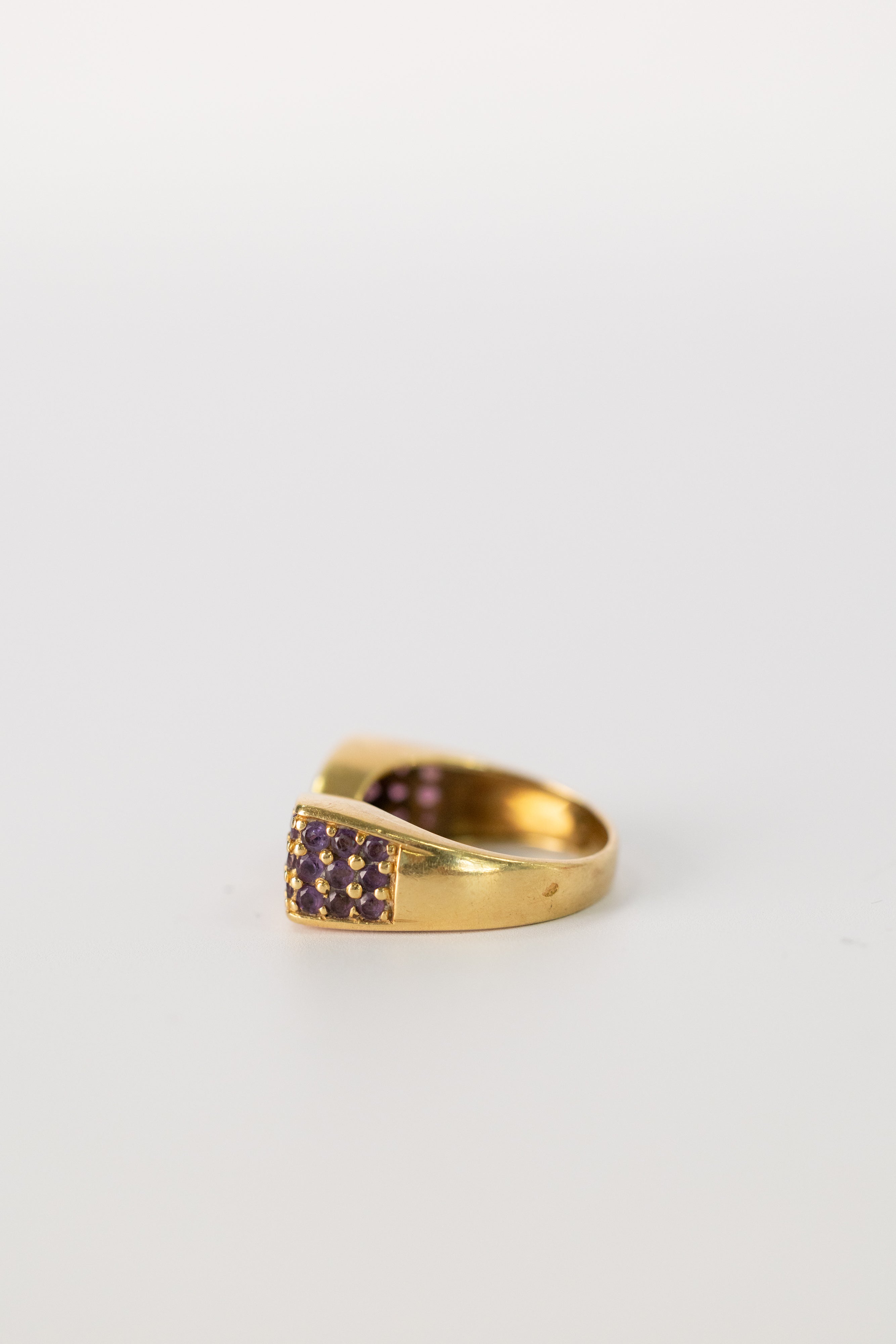 Bague Vintage En Or Jaune Et Améthystes