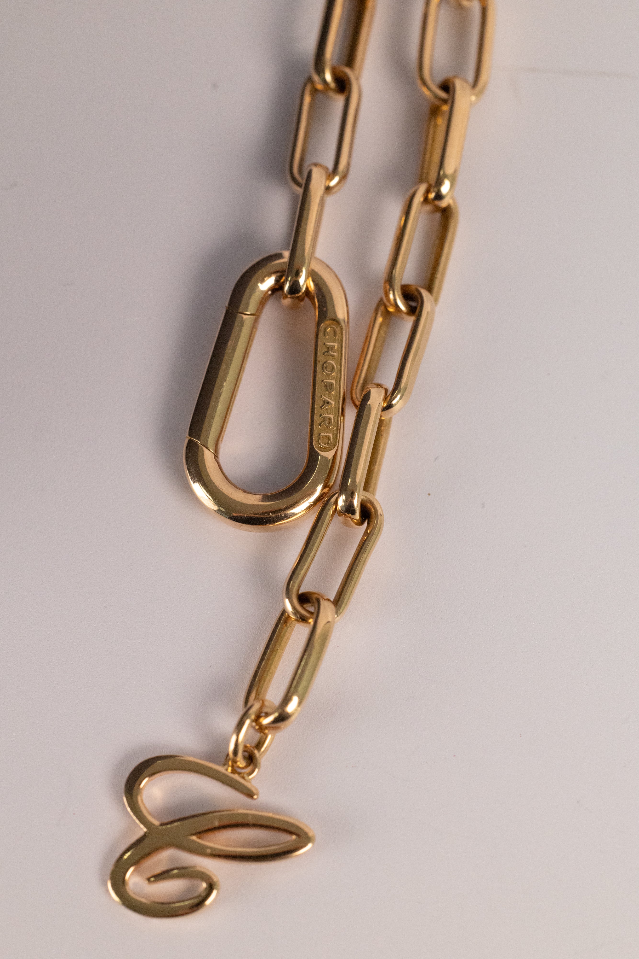 Collier Unique Chopard En Or Jaune Maille Rectangulaire Ajustable