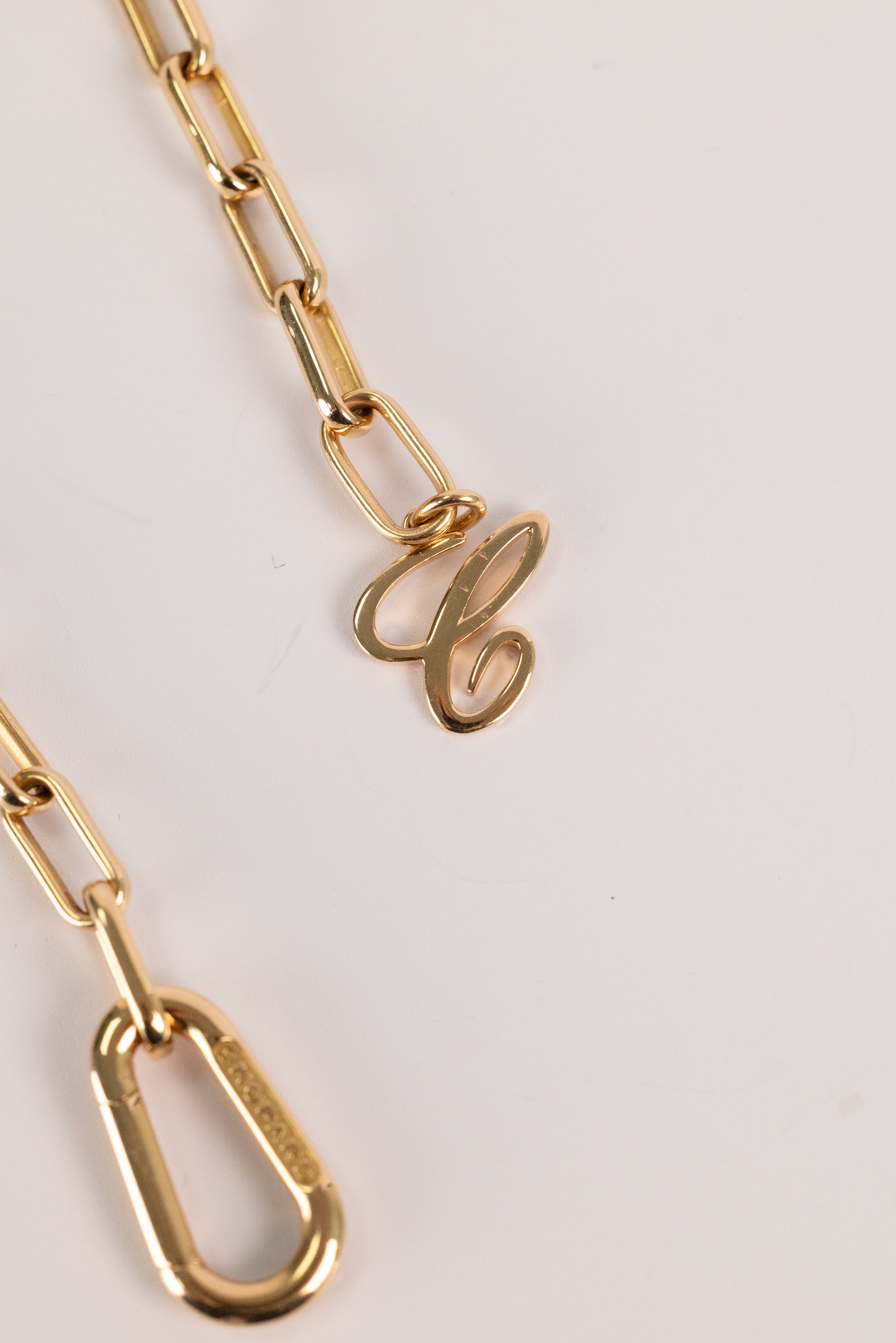 Collier Unique Chopard En Or Jaune Maille Rectangulaire Ajustable