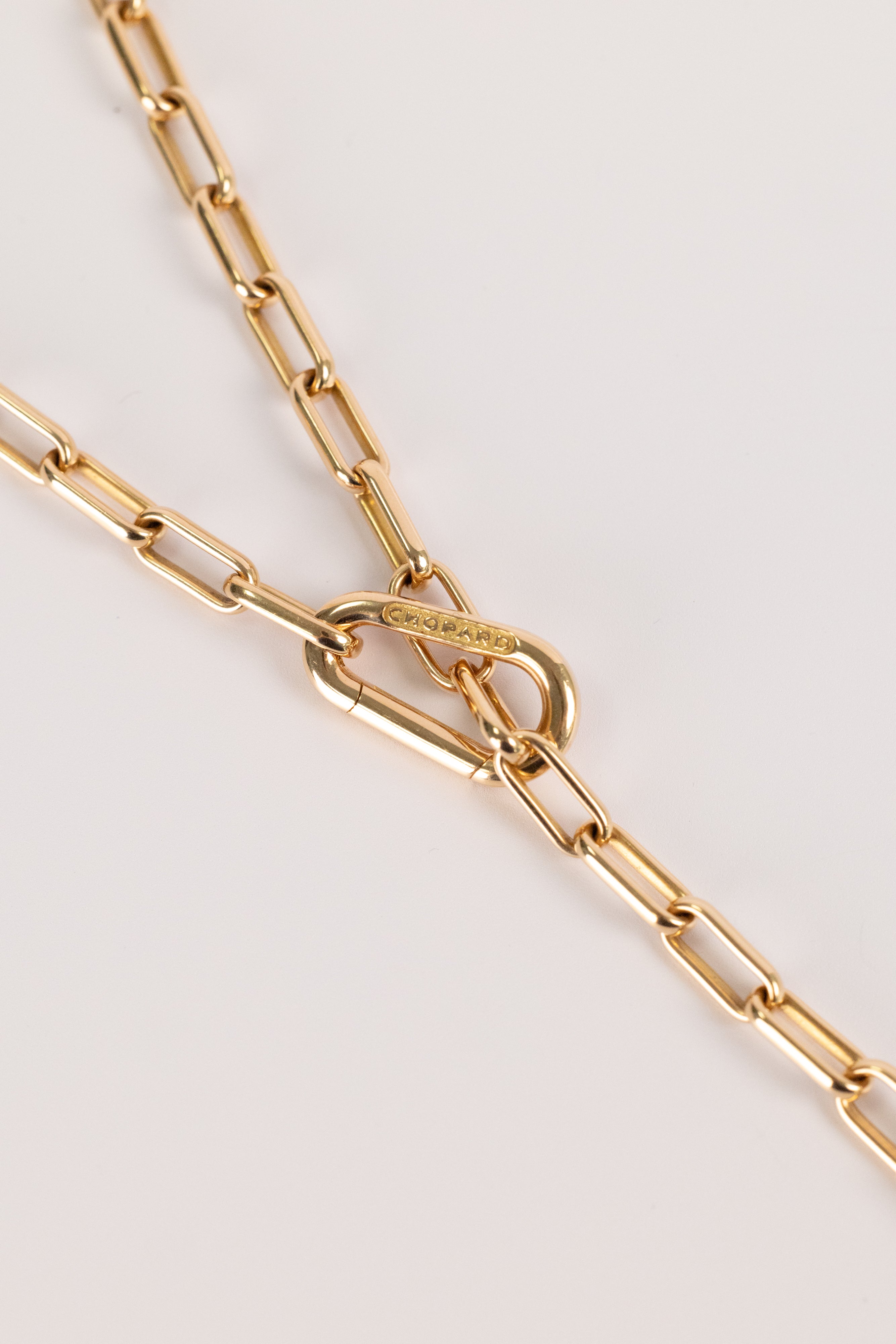Collier Unique Chopard En Or Jaune Maille Rectangulaire Ajustable