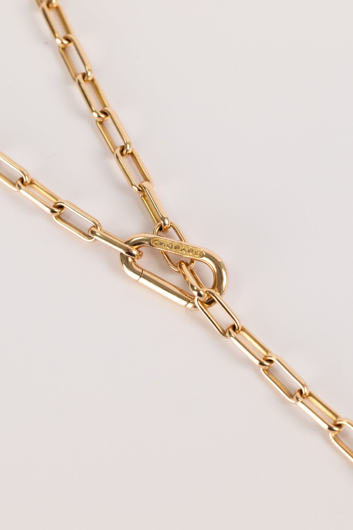 Collier Unique Chopard En Or Jaune Maille Rectangulaire Ajustable