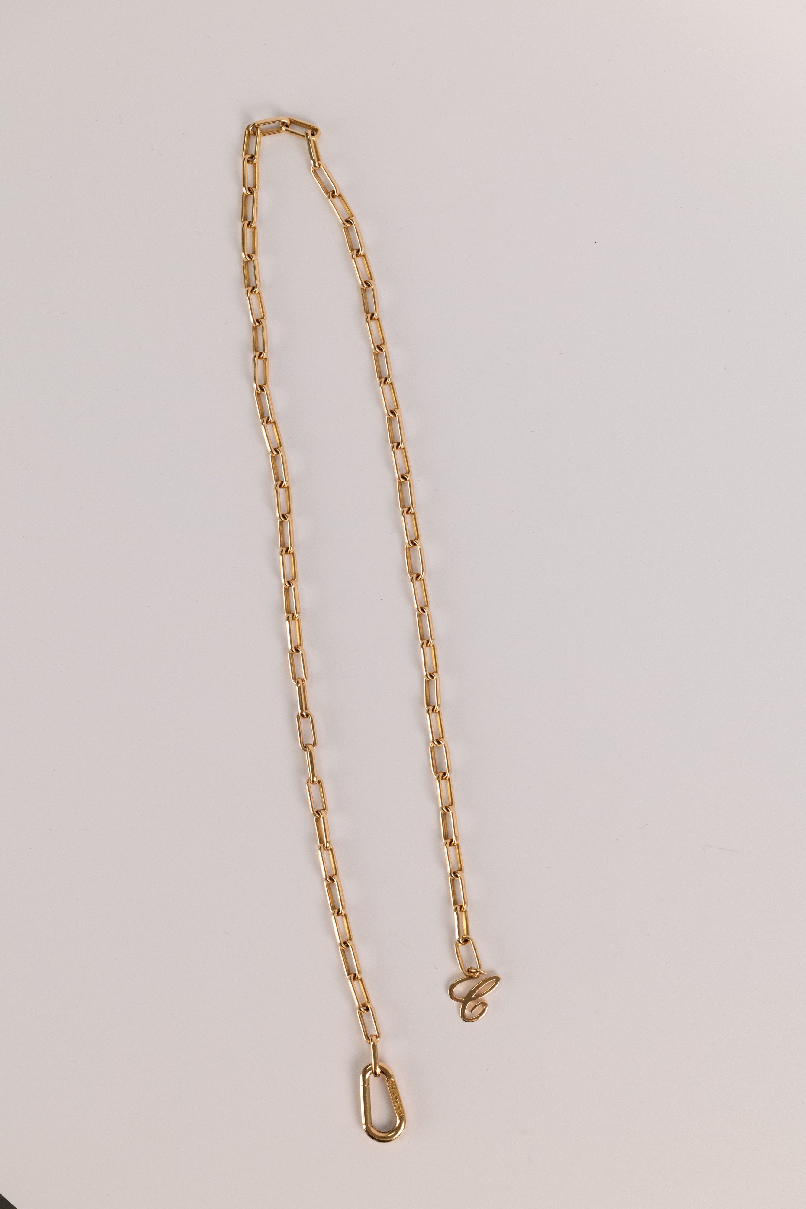 Collier Unique Chopard En Or Jaune Maille Rectangulaire Ajustable