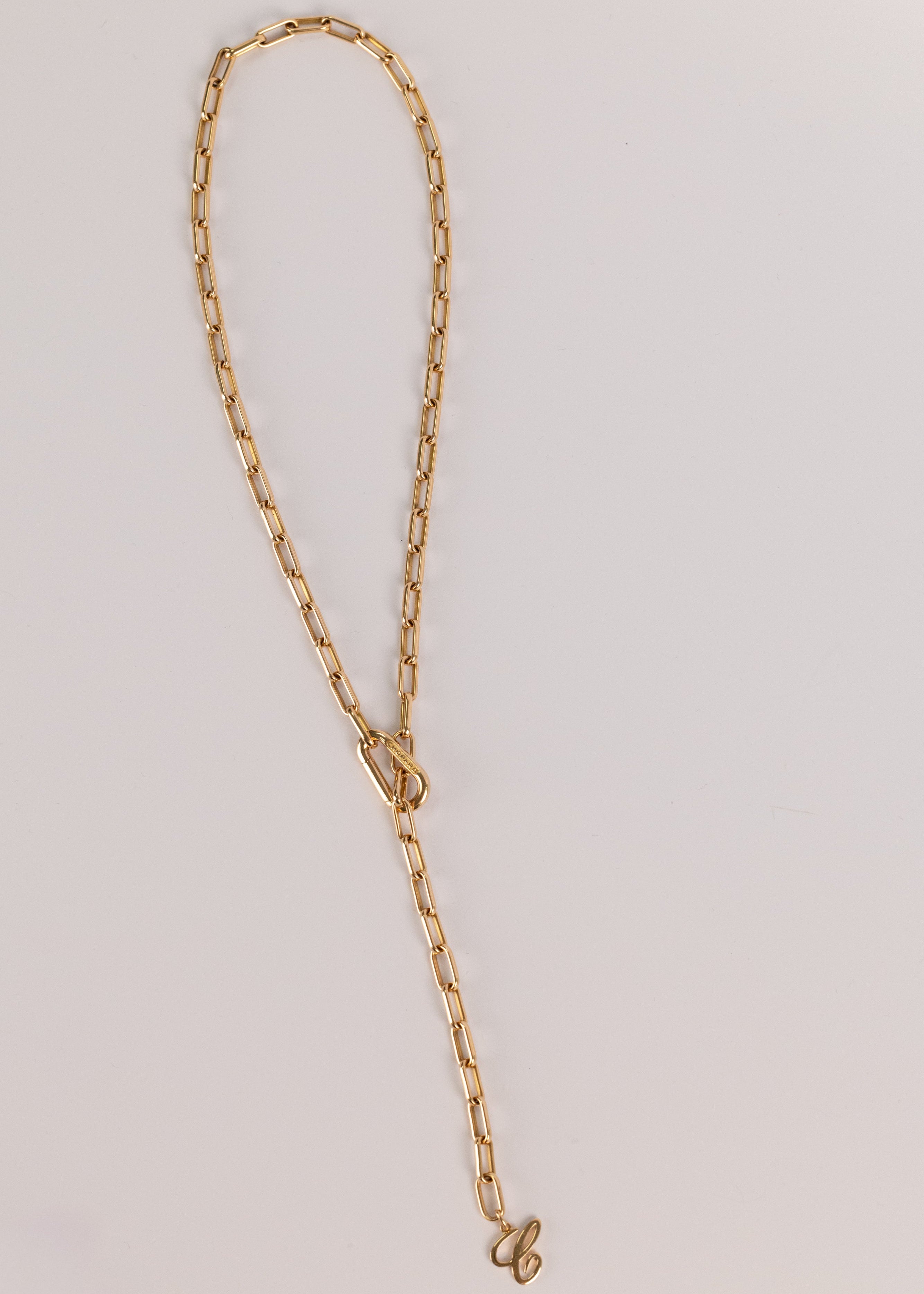 Collier Unique Chopard En Or Jaune Maille Rectangulaire Ajustable