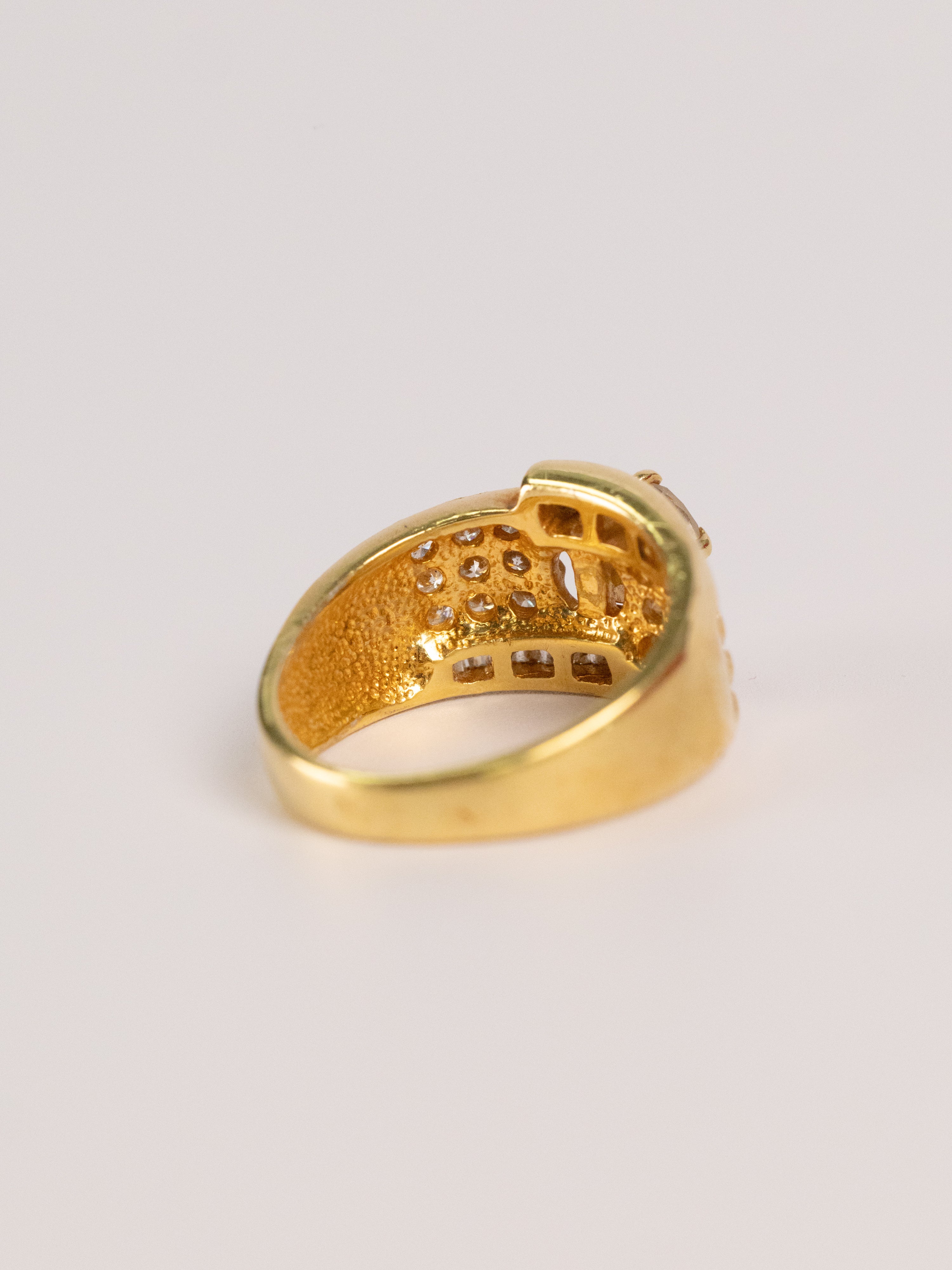 Bague Vintage En Or Jaune Et Diamants