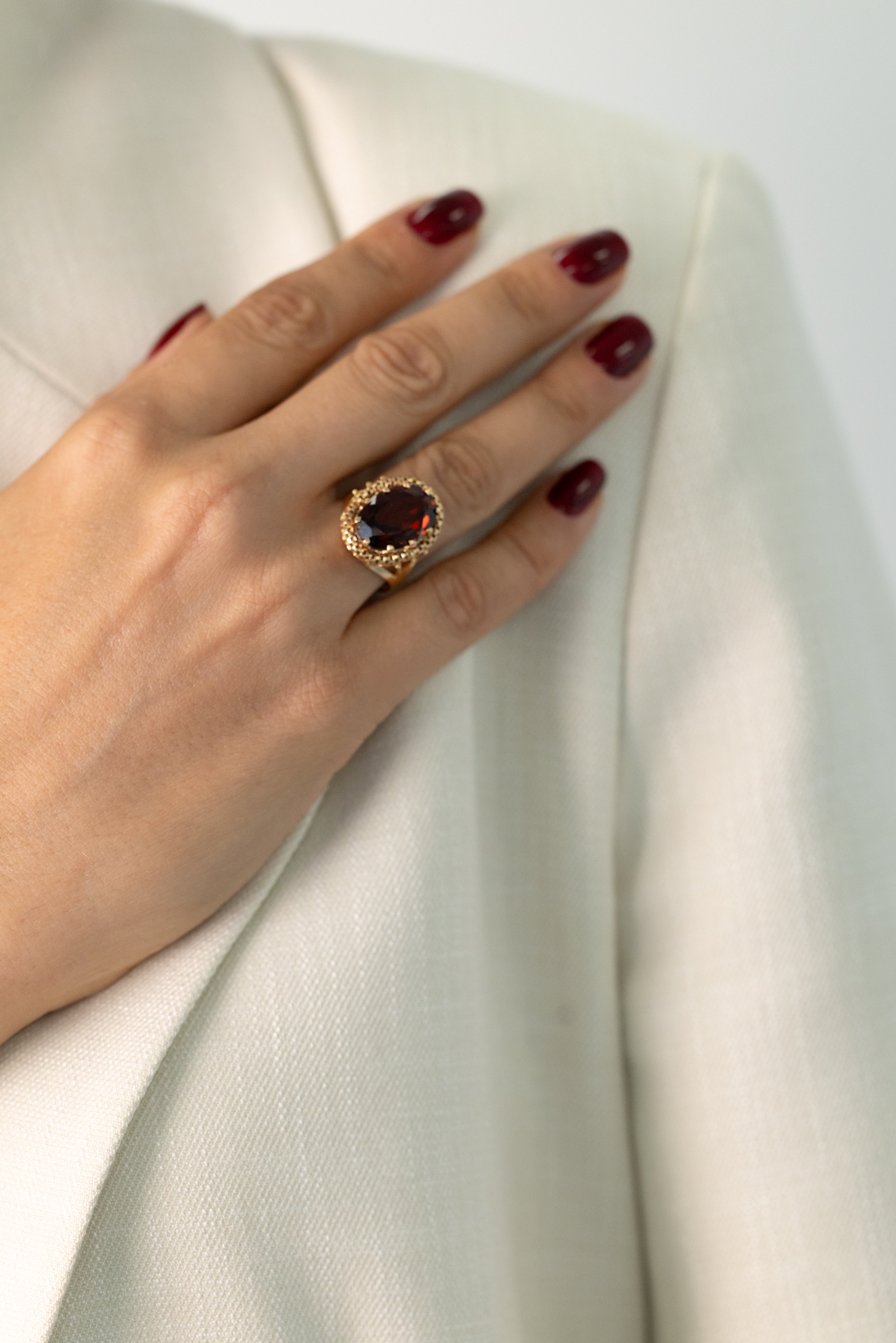 Bague Vintage En Or Jaune Et Ambre