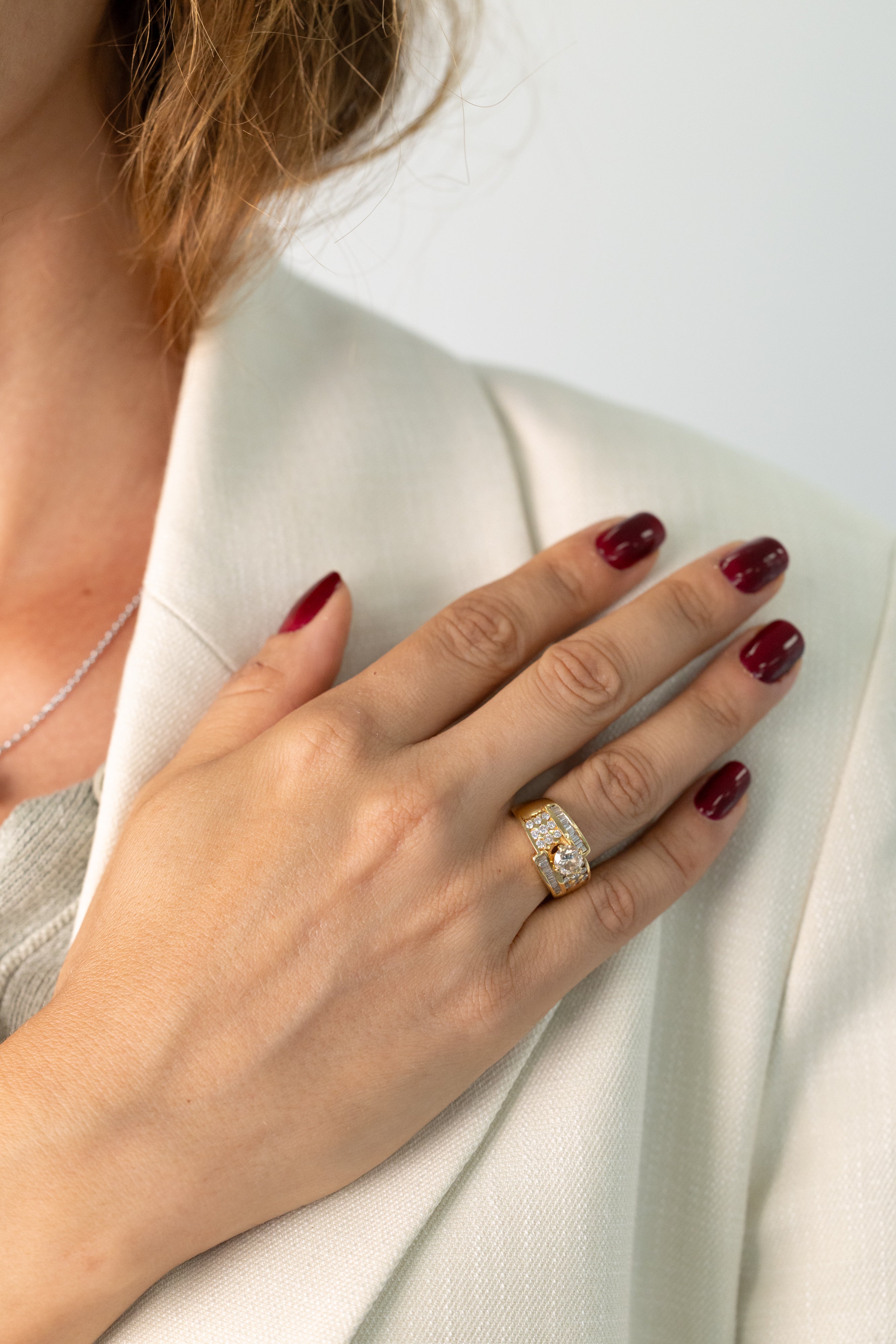 Bague Vintage En Or Jaune Et Diamants