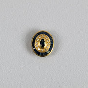 Pendentif ovale style Art Déco en or jaune 18 carats serti de saphirs et diamants