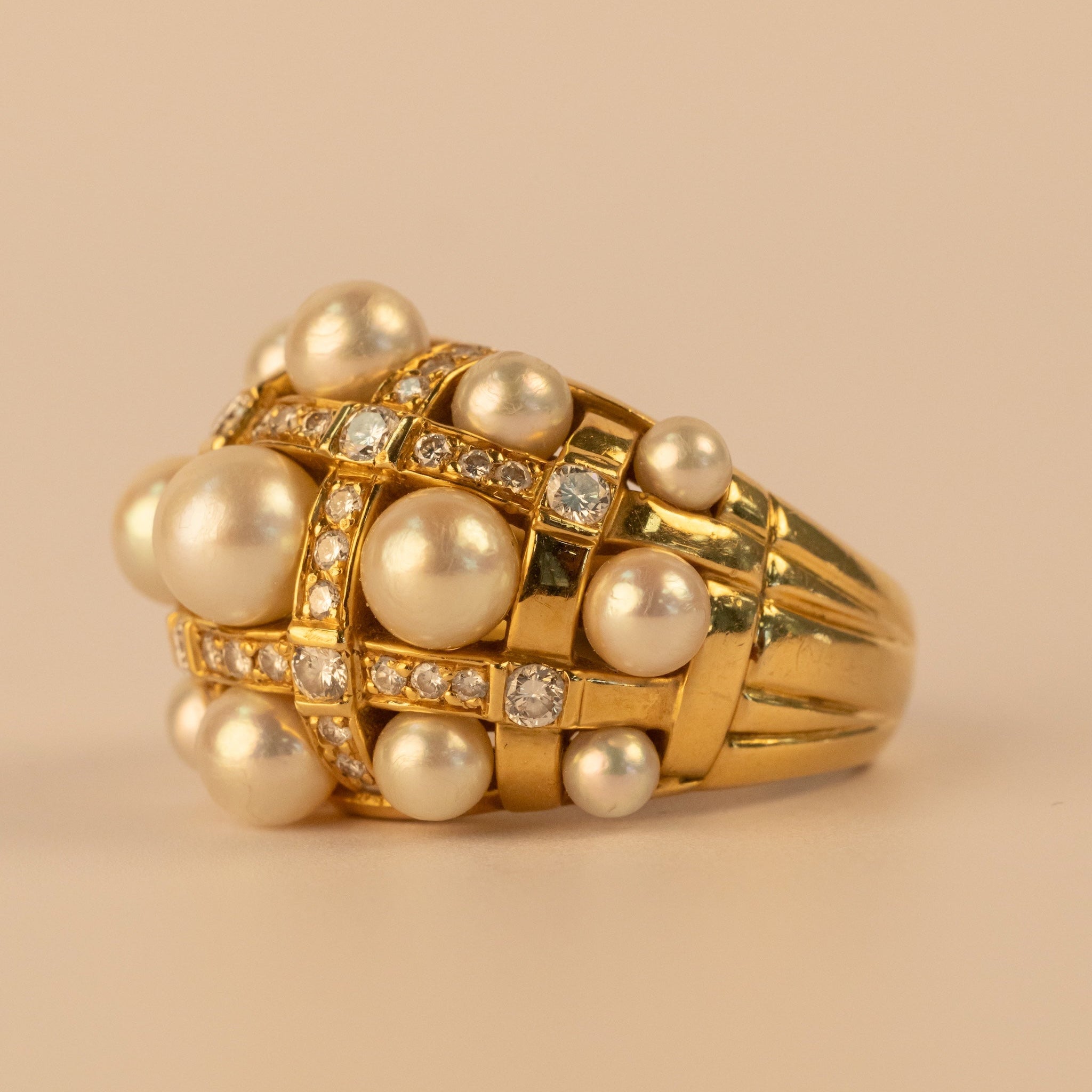 Bague Baroque Perles & Diamants