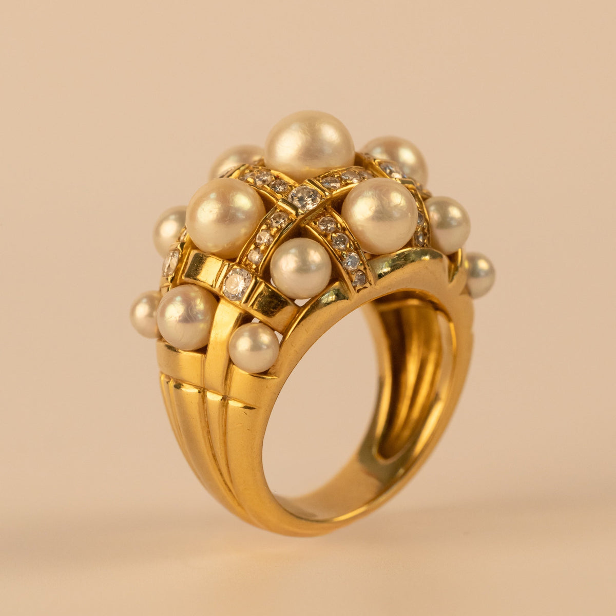 Bague Baroque Perles & Diamants