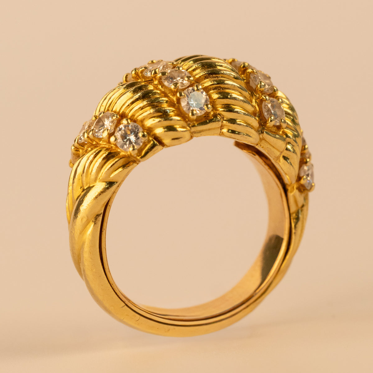 Bague FRED Or Jaune Diamants Vintage - Joaillerie Française
