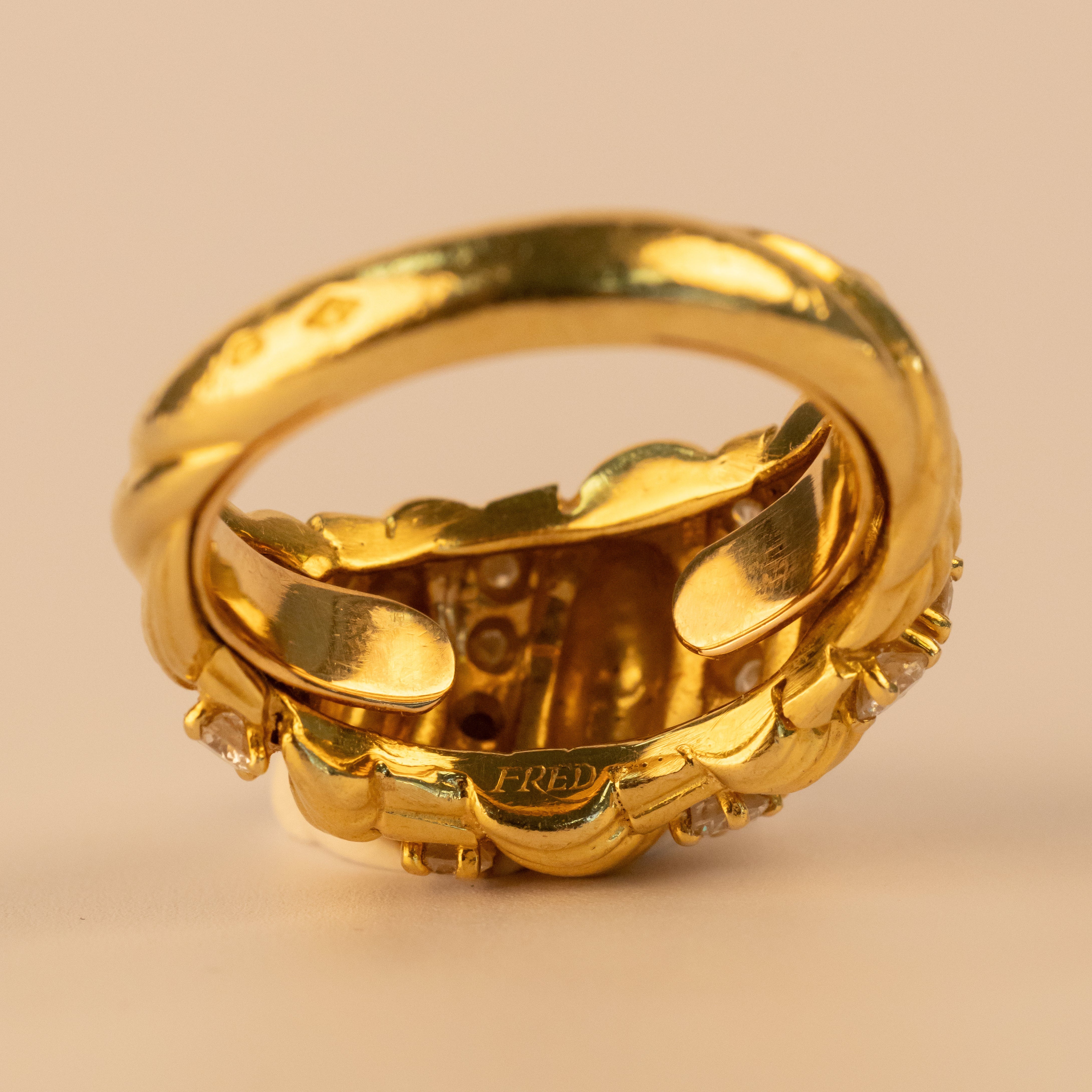 Bague FRED Or Jaune Diamants Vintage - Joaillerie Française