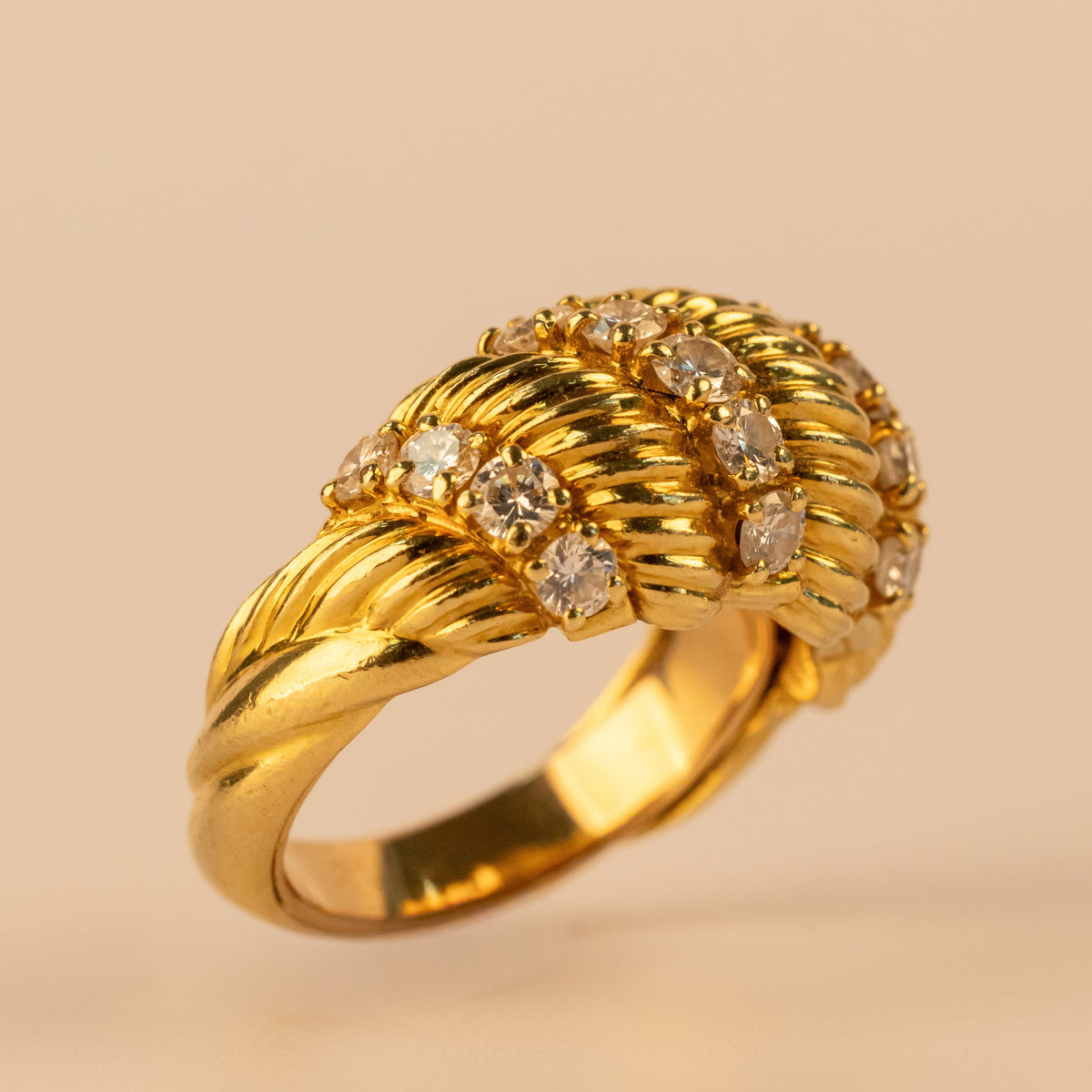 Bague FRED Or Jaune Diamants Vintage - Joaillerie Française