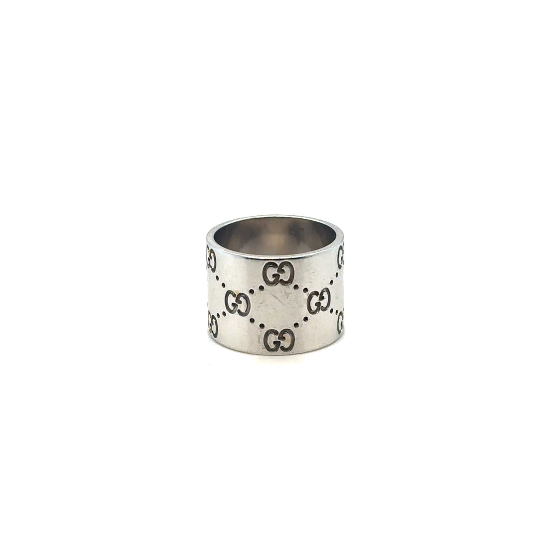 Bague signé Gucci or blanc 18K Occasion Seconde Main Bijou Femme