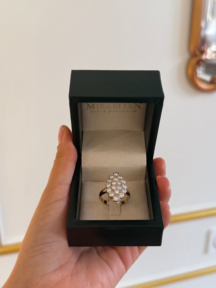 Bague Marquise or jaune 18K et diamants Occasion Seconde Main Luxe