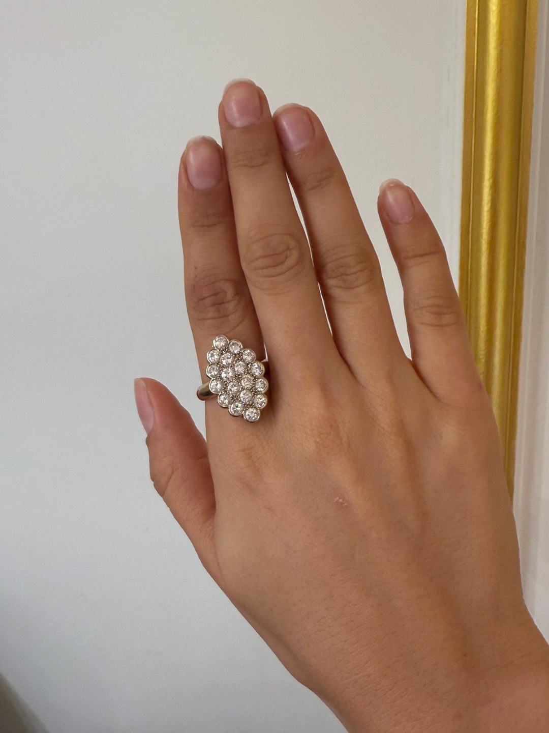 Bague Marquise or jaune 18K et diamants Occasion Seconde Main Luxe