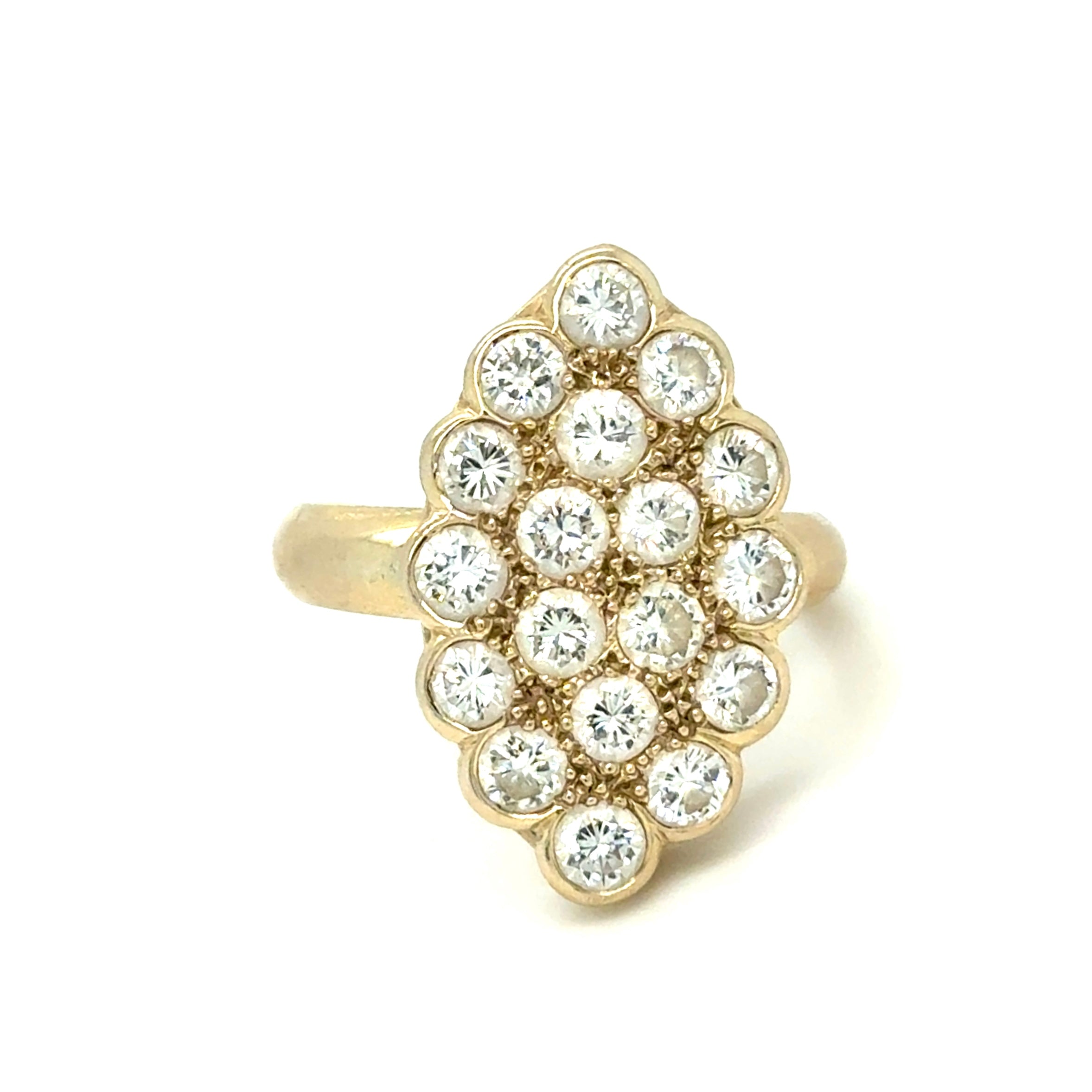 Bague Marquise or jaune 18K et diamants Occasion Seconde Main Luxe