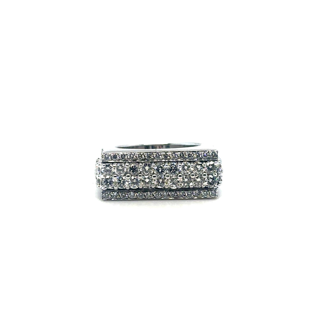 Bague moderne or blanc 18K sertie de diamants Occasion Seconde Main