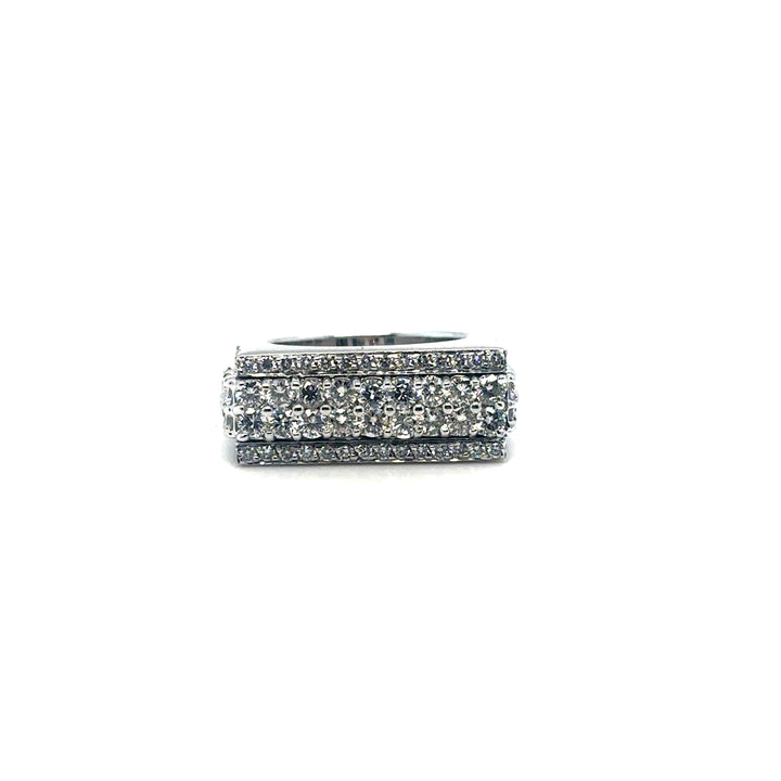 Bague moderne or blanc 18K sertie de diamants Occasion Seconde Main