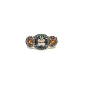 Bague moderne or jaune 18K sertie de diamants, citrine Occasion