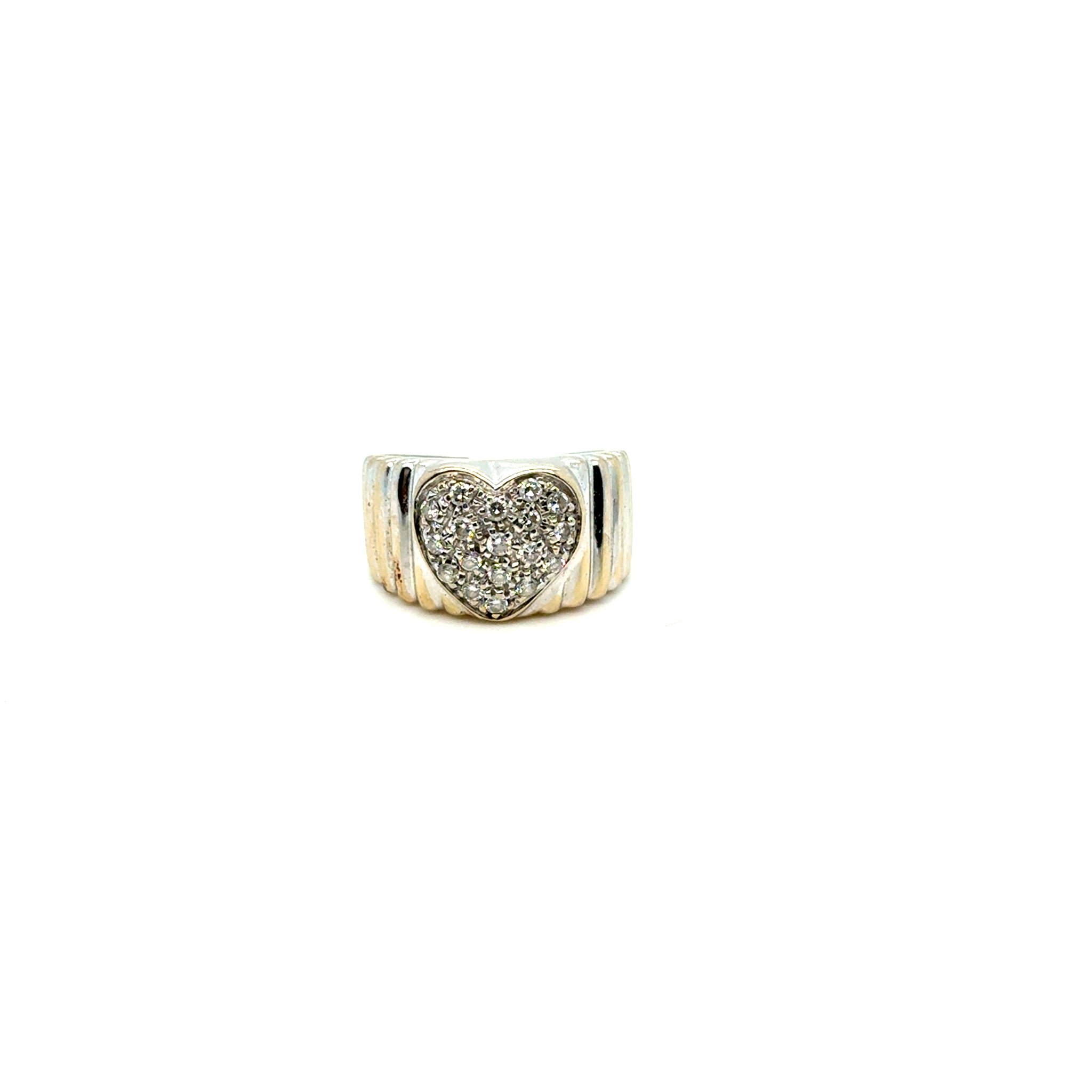 Bague Cœur Or Blanc et Diamants Occasion Seconde Main Bijou Femme