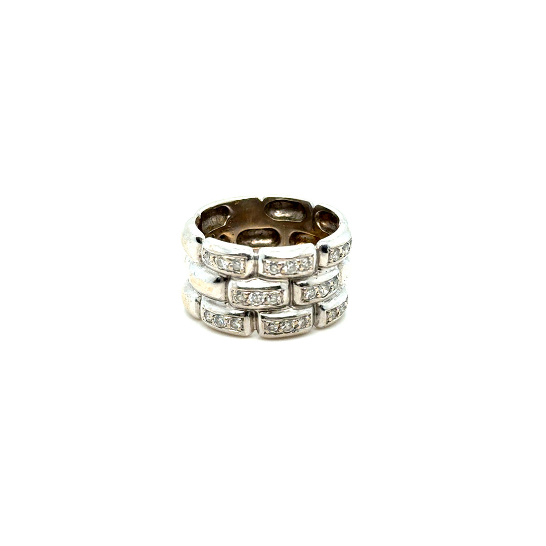 Bague Or Blanc et Diamants Occasion Seconde Main Bijou Femme